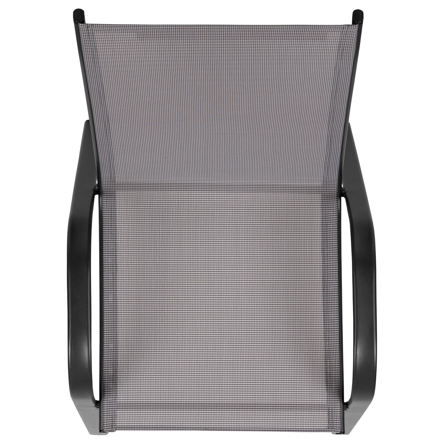 4 Pack Brazos Series Gray Outdoor Stack Chair with Flex Comfort Material and Metal Frame Gray