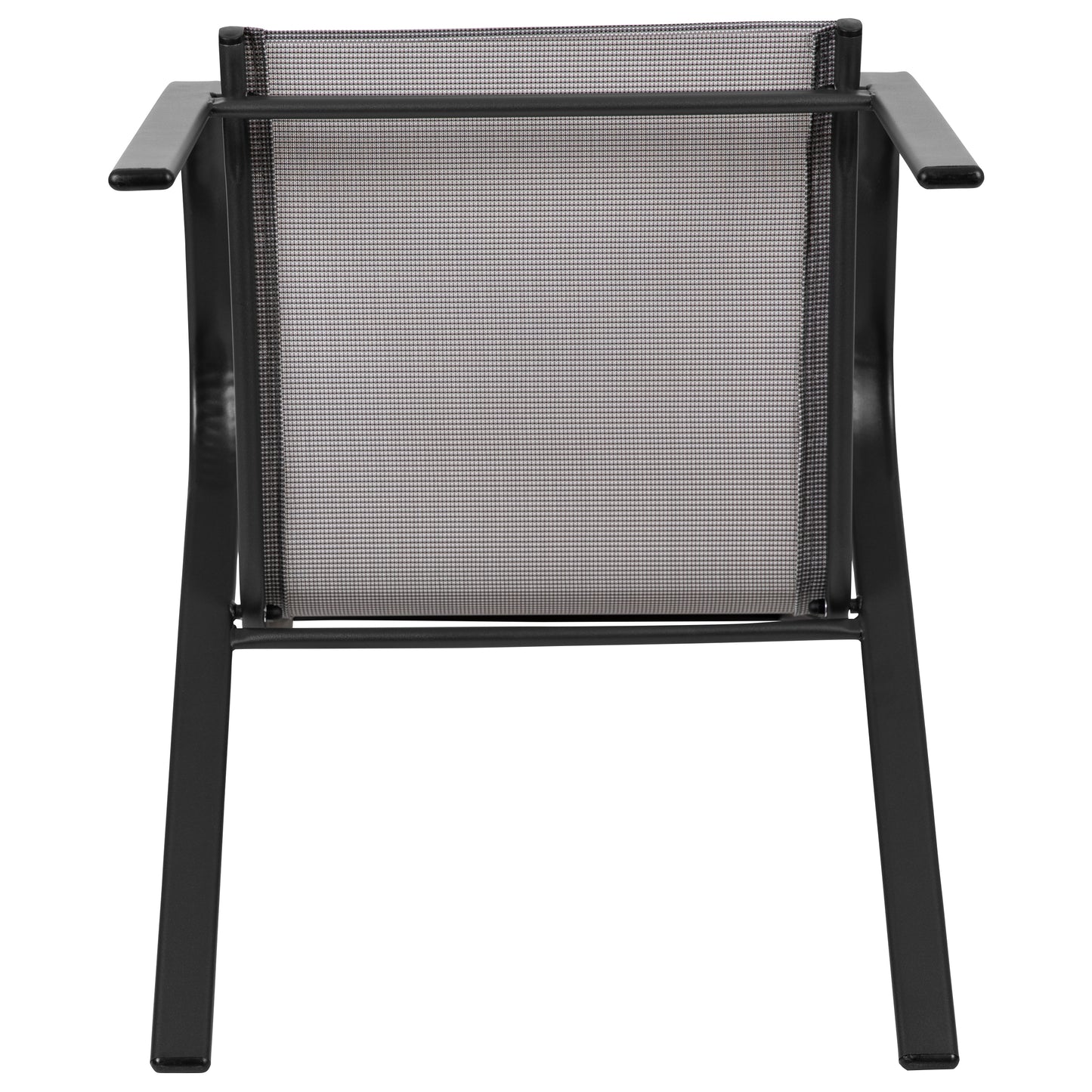 4 Pack Brazos Series Gray Outdoor Stack Chair with Flex Comfort Material and Metal Frame Gray