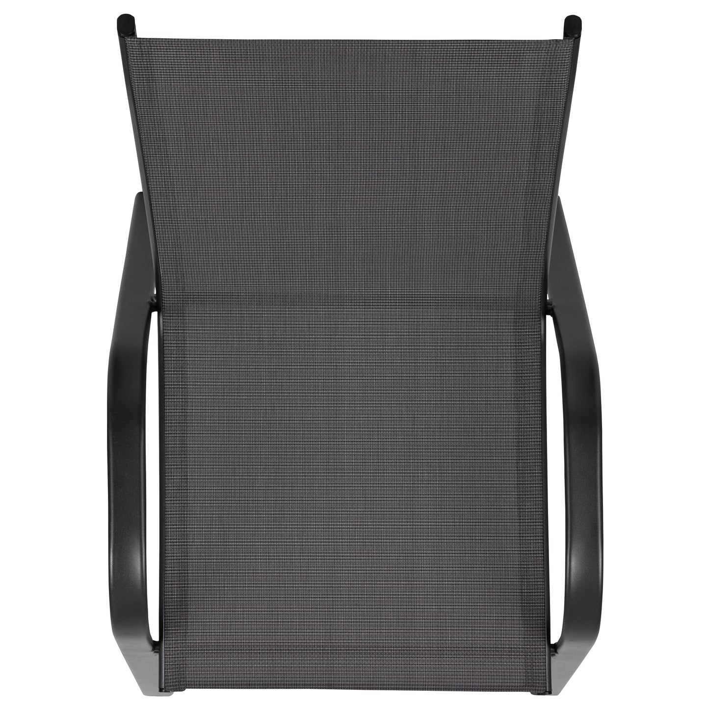 4 Pack Brazos Series Black Outdoor Stack Chair with Flex Comfort Material and Metal Frame Black