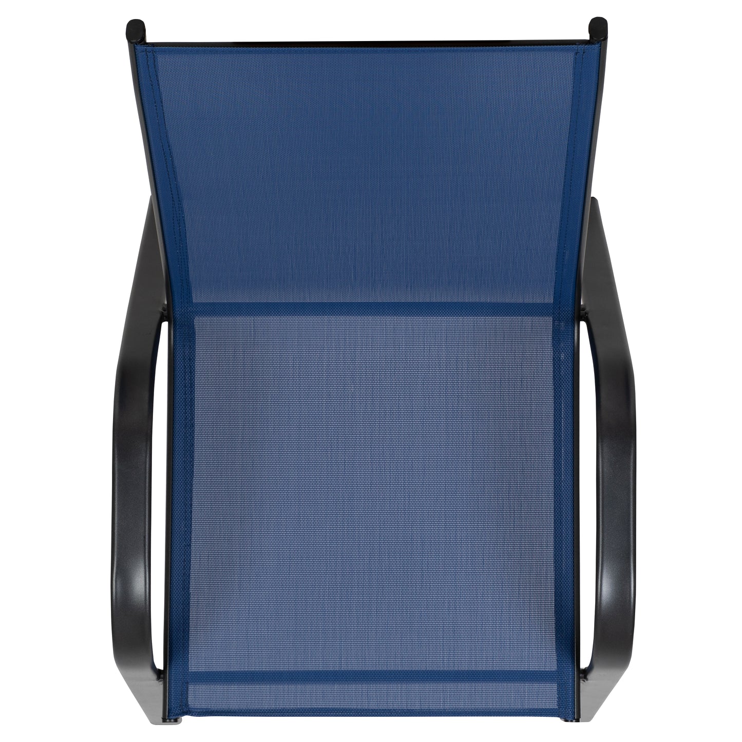 4 Pack Brazos Series Navy Outdoor Stack Chair with Flex Comfort Material and Metal Frame Navy