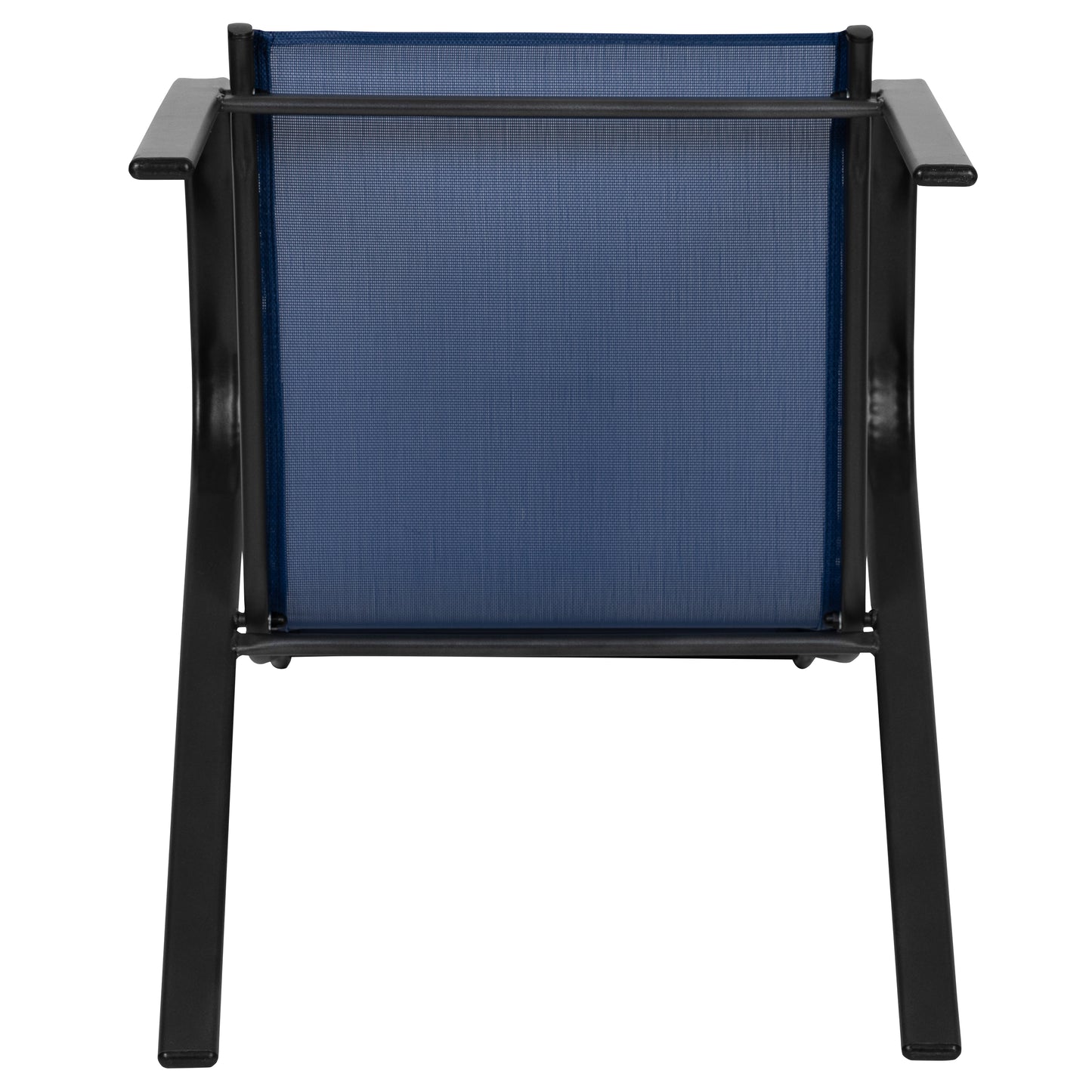 4 Pack Brazos Series Navy Outdoor Stack Chair with Flex Comfort Material and Metal Frame Navy