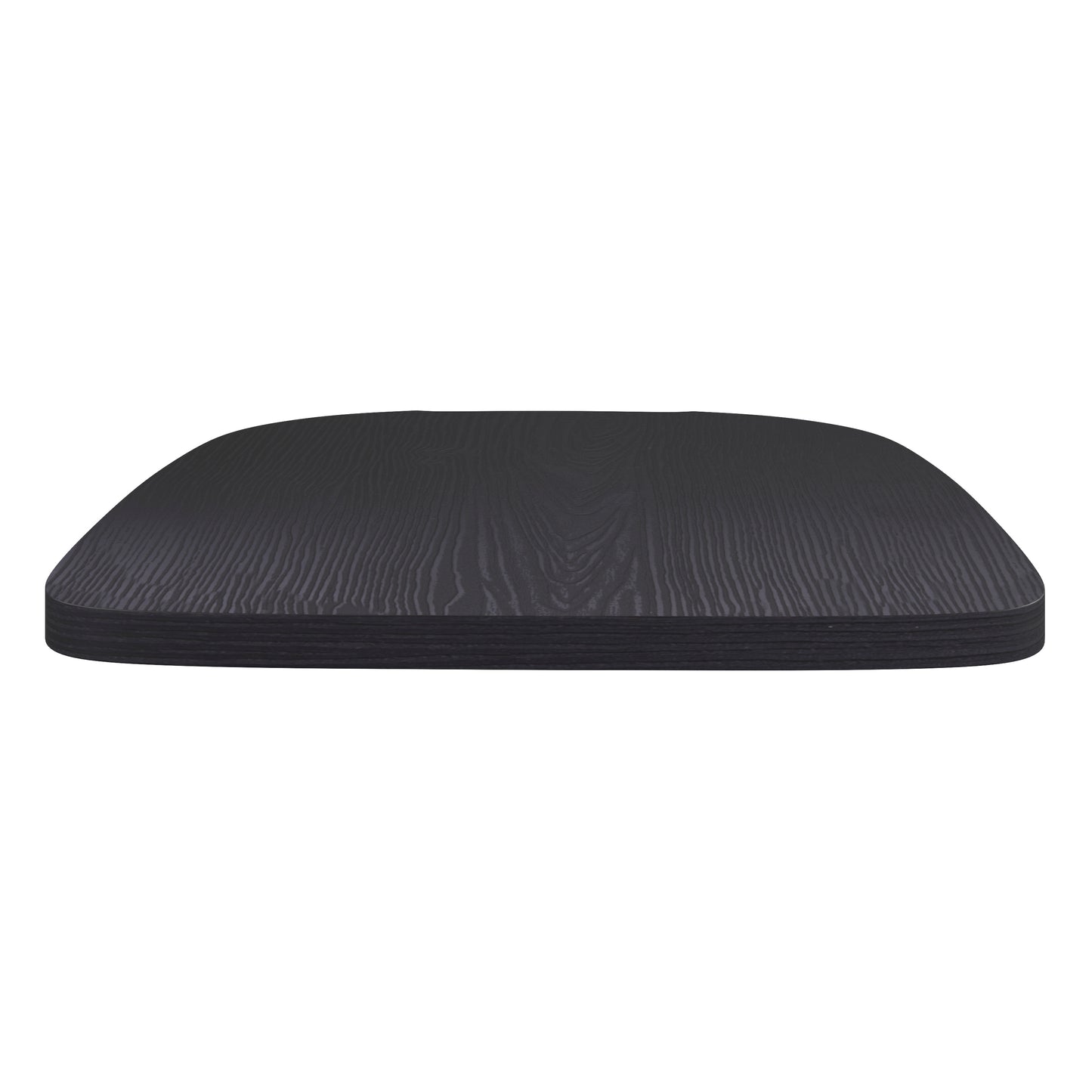 Perry Set of 4 Poly Resin Wood Seat with Rounded Edges for Colorful Metal Chairs and Stools in Black Black