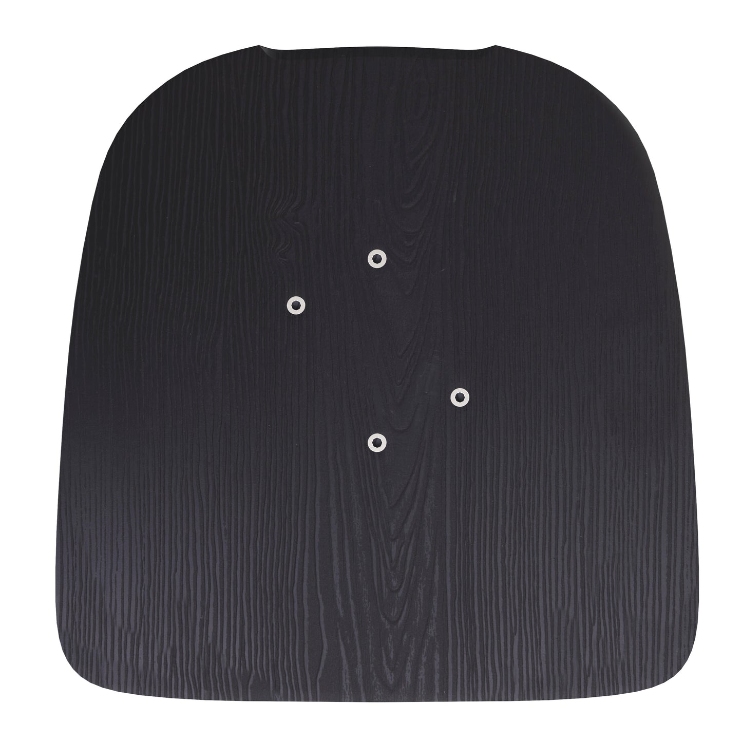 Perry Set of 4 Poly Resin Wood Seat with Rounded Edges for Colorful Metal Chairs and Stools in Black Black