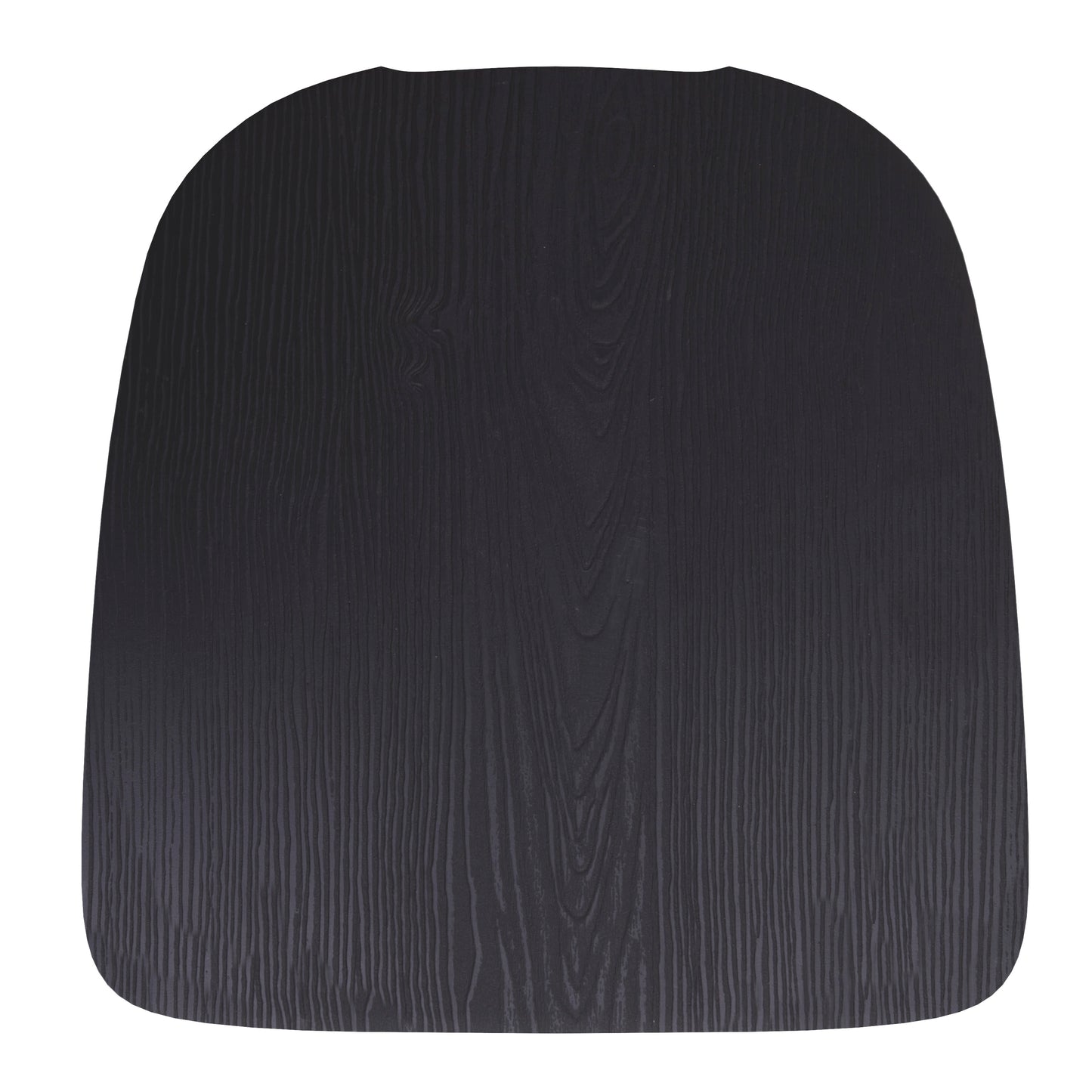 Perry Set of 4 Poly Resin Wood Seat with Rounded Edges for Colorful Metal Chairs and Stools in Black Black