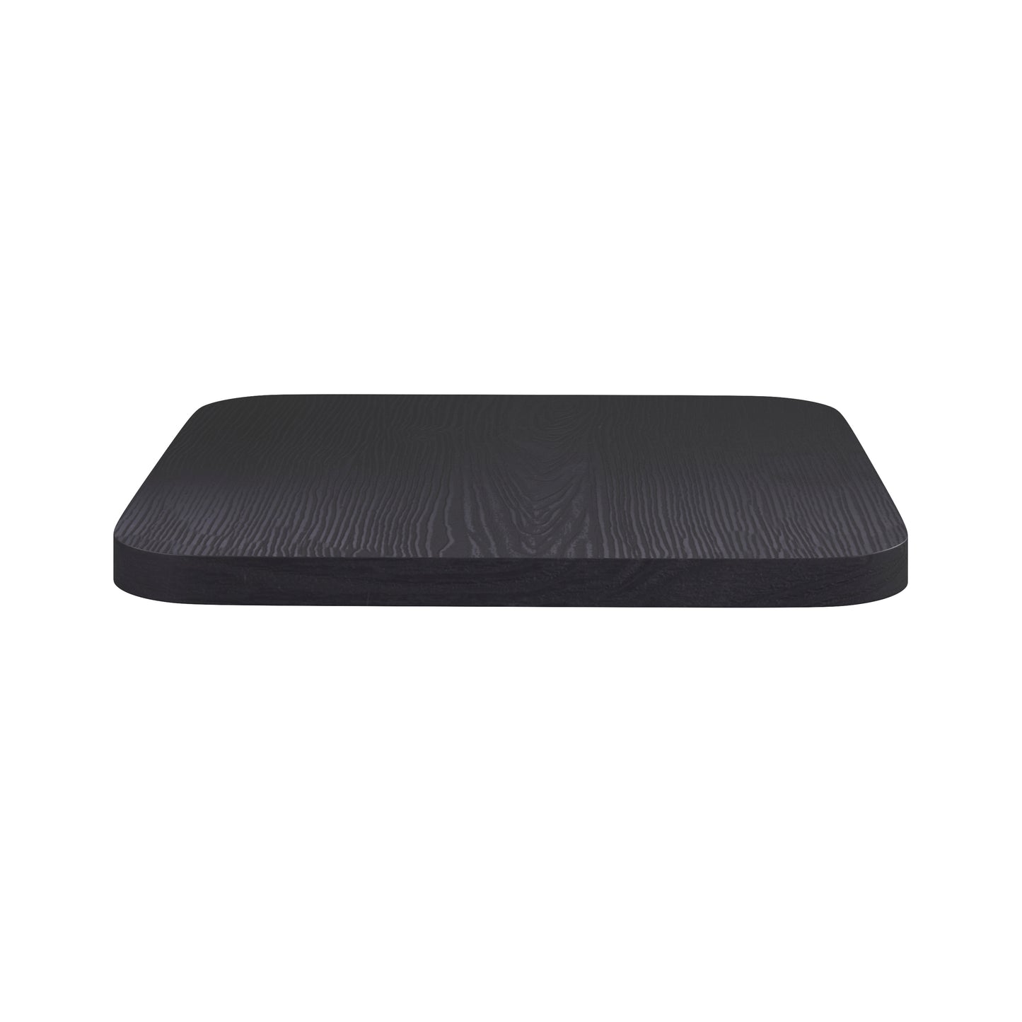Perry Poly Resin Wood Square Seat with Rounded Edges for Colorful Metal Barstools in Black Black