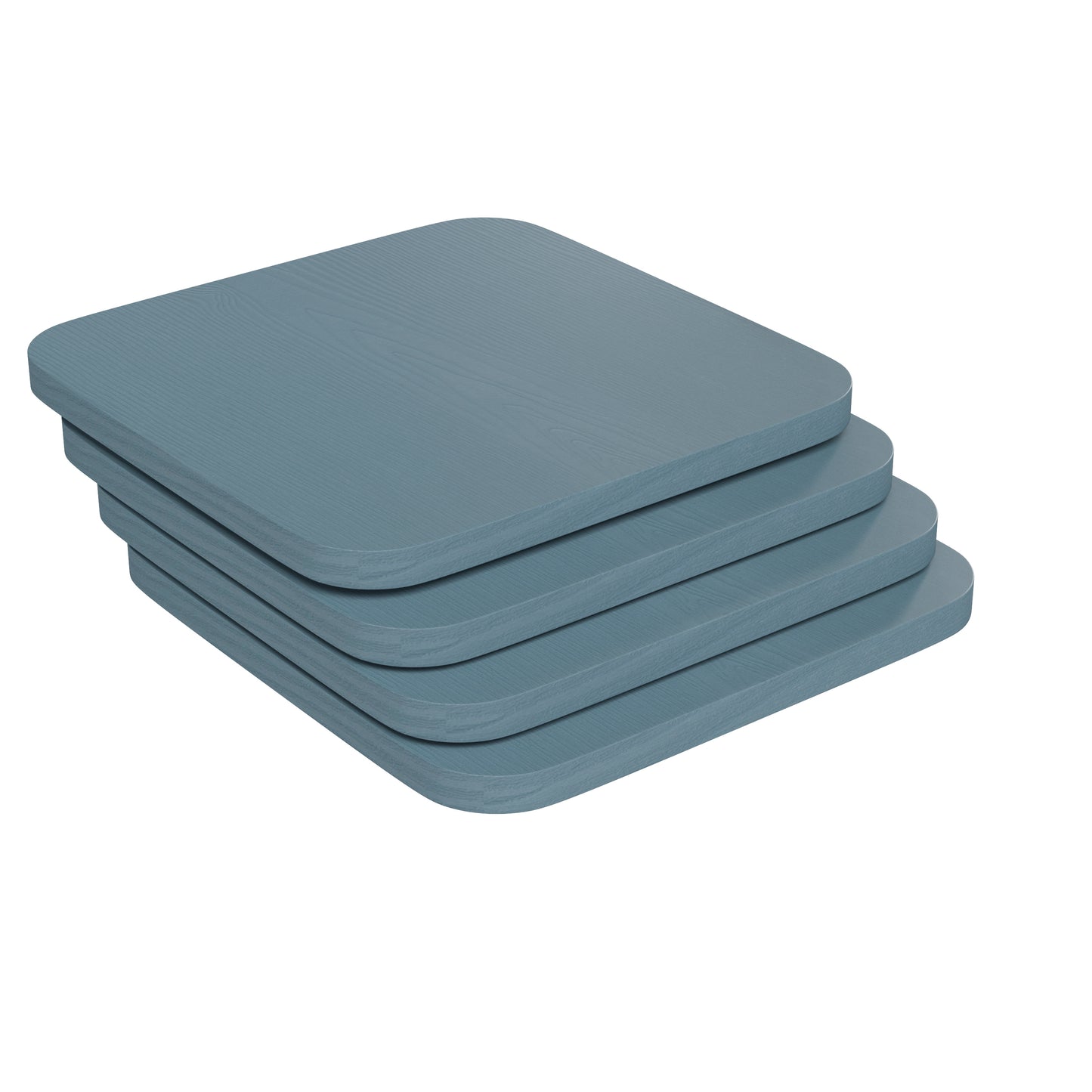 Perry Poly Resin Wood Square Seat with Rounded Edges for Colorful Metal Barstools in Teal-Blue Teal-Blue