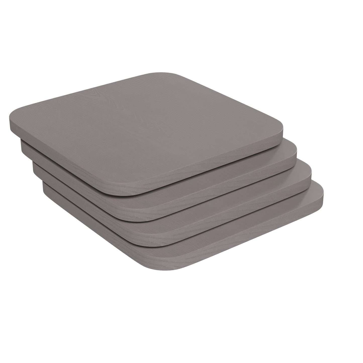 Perry Poly Resin Wood Square Seat with Rounded Edges for Colorful Metal Barstools in Gray Gray