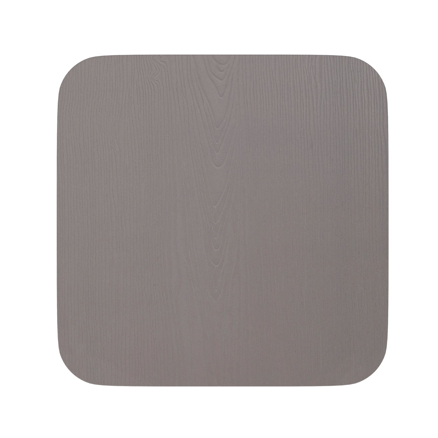 Perry Poly Resin Wood Square Seat with Rounded Edges for Colorful Metal Barstools in Gray Gray