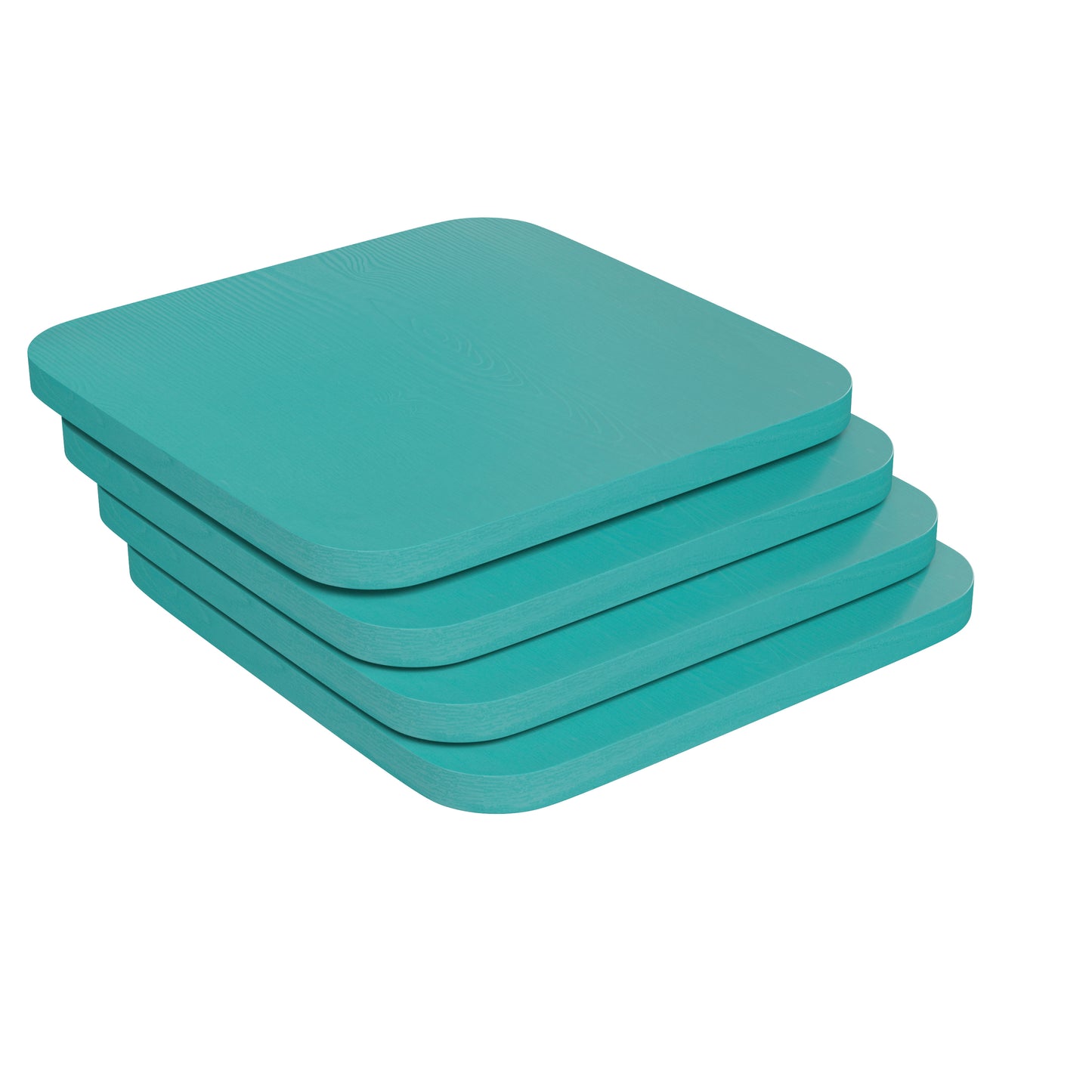 Perry Poly Resin Wood Square Seat with Rounded Edges for Colorful Metal Barstools in Mint Mint
