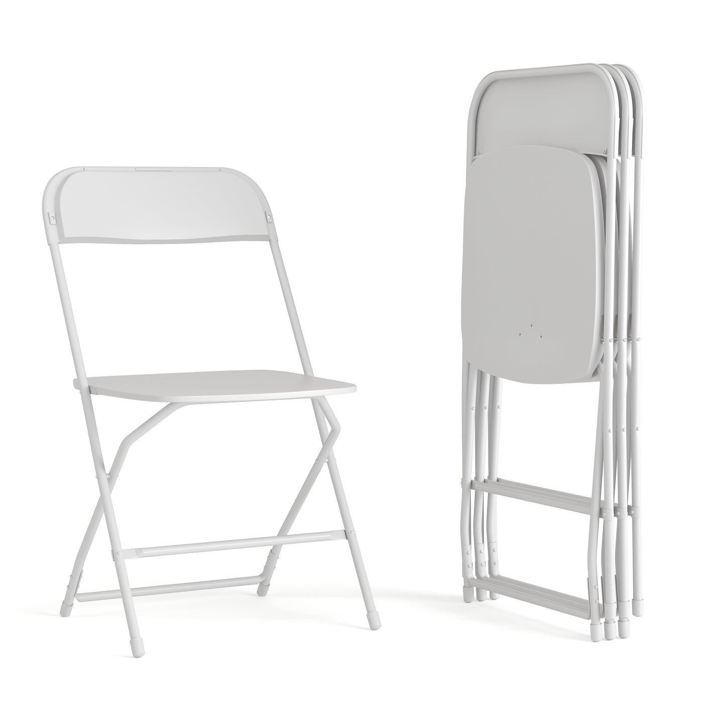 Hercules Big and Tall Commercial Folding Chair - Extra Wide 650LB. Capacity - Durable Plastic - White, 4-Pack White