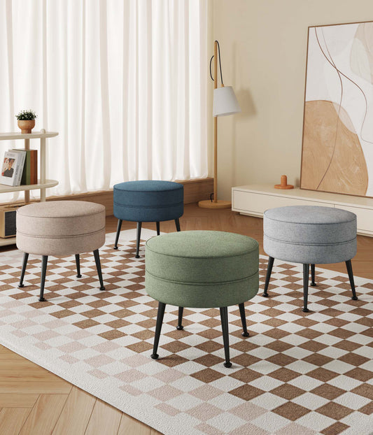 Bailey Mid-Century Modern 1-Piece Accent Ottoman in Blue, Gray, Wheat and Sage Green 4-OT003-BK