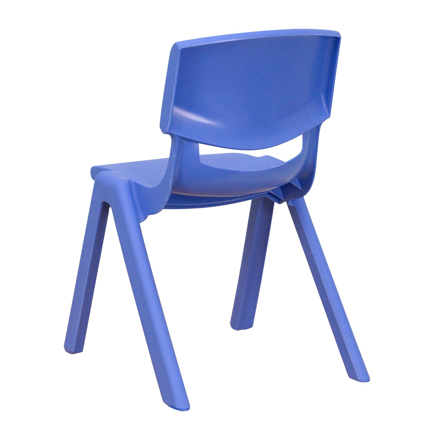 Whitney 4 Pack Blue Plastic Stackable School Chair with 12'' Seat Height Blue