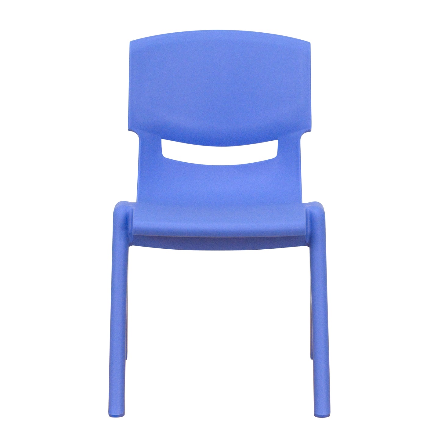 Whitney 4 Pack Blue Plastic Stackable School Chair with 12'' Seat Height Blue