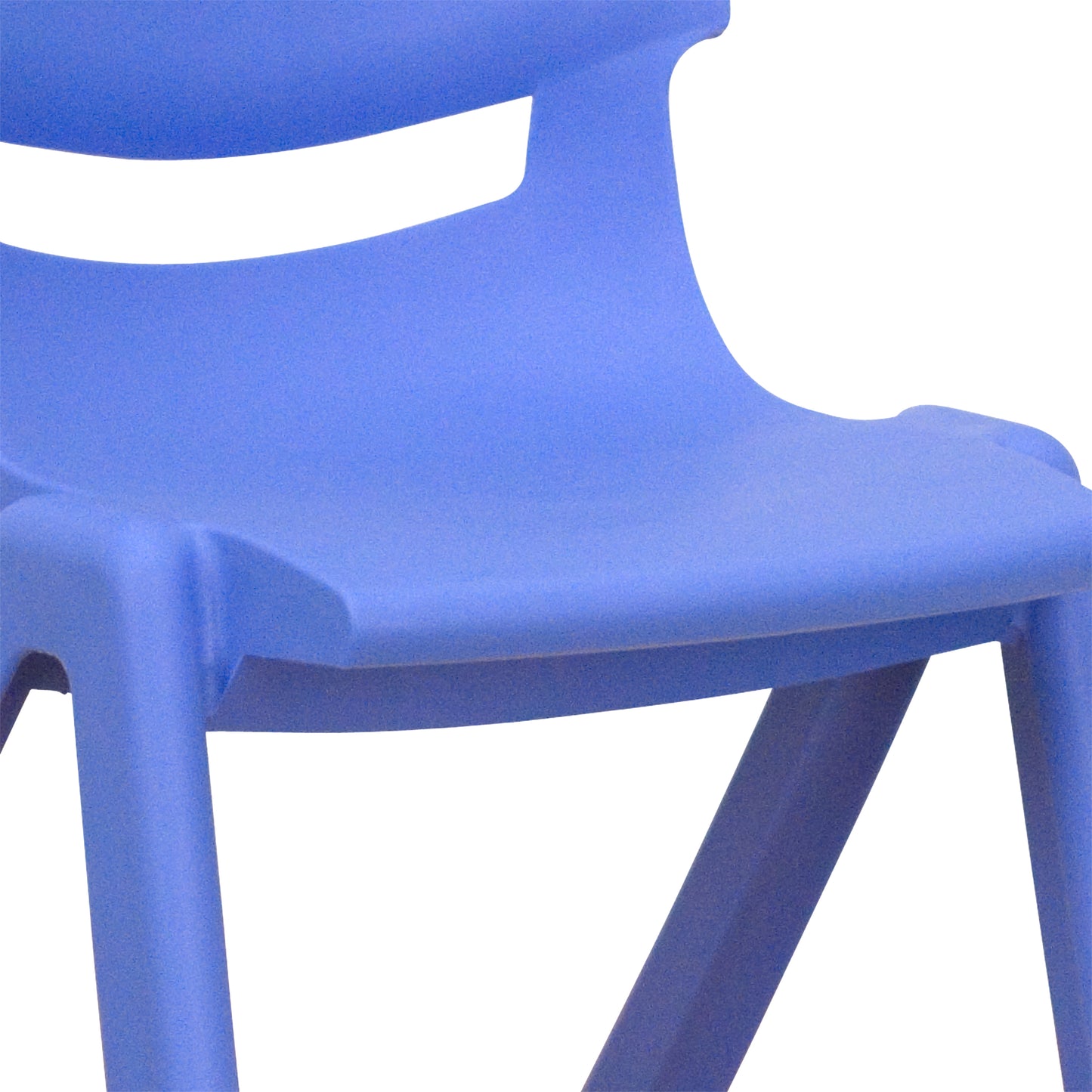Whitney 4 Pack Blue Plastic Stackable School Chair with 12'' Seat Height Blue