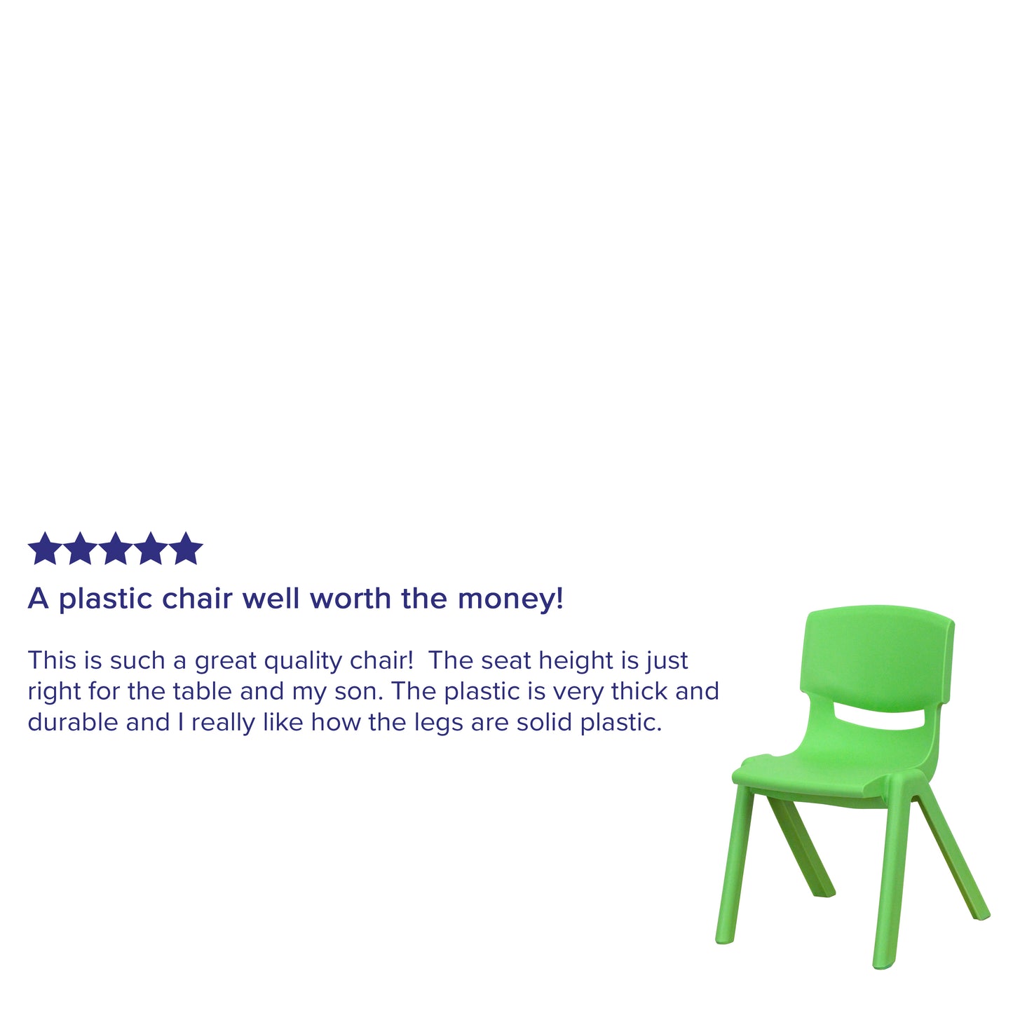 Whitney 4 Pack Green Plastic Stackable School Chair with 12'' Seat Height Green