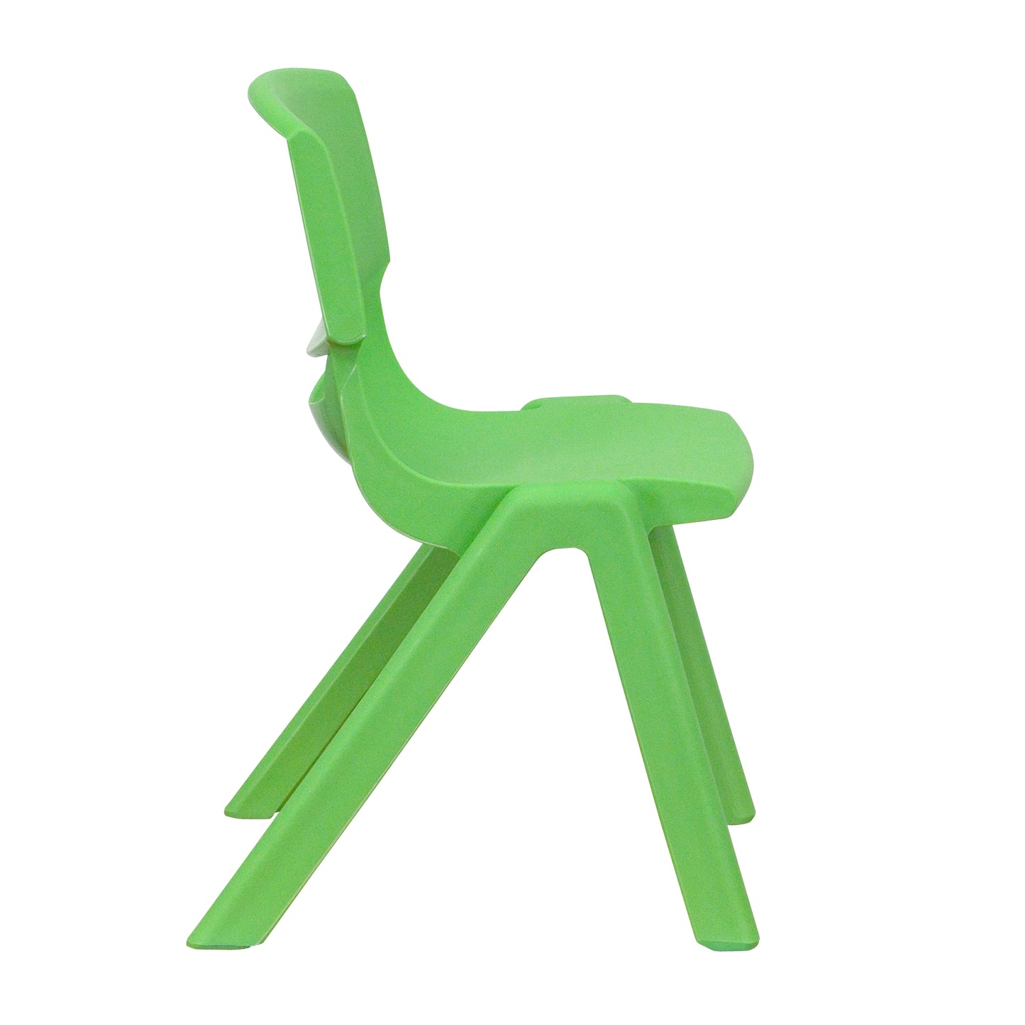Whitney 4 Pack Green Plastic Stackable School Chair with 12'' Seat Height Green
