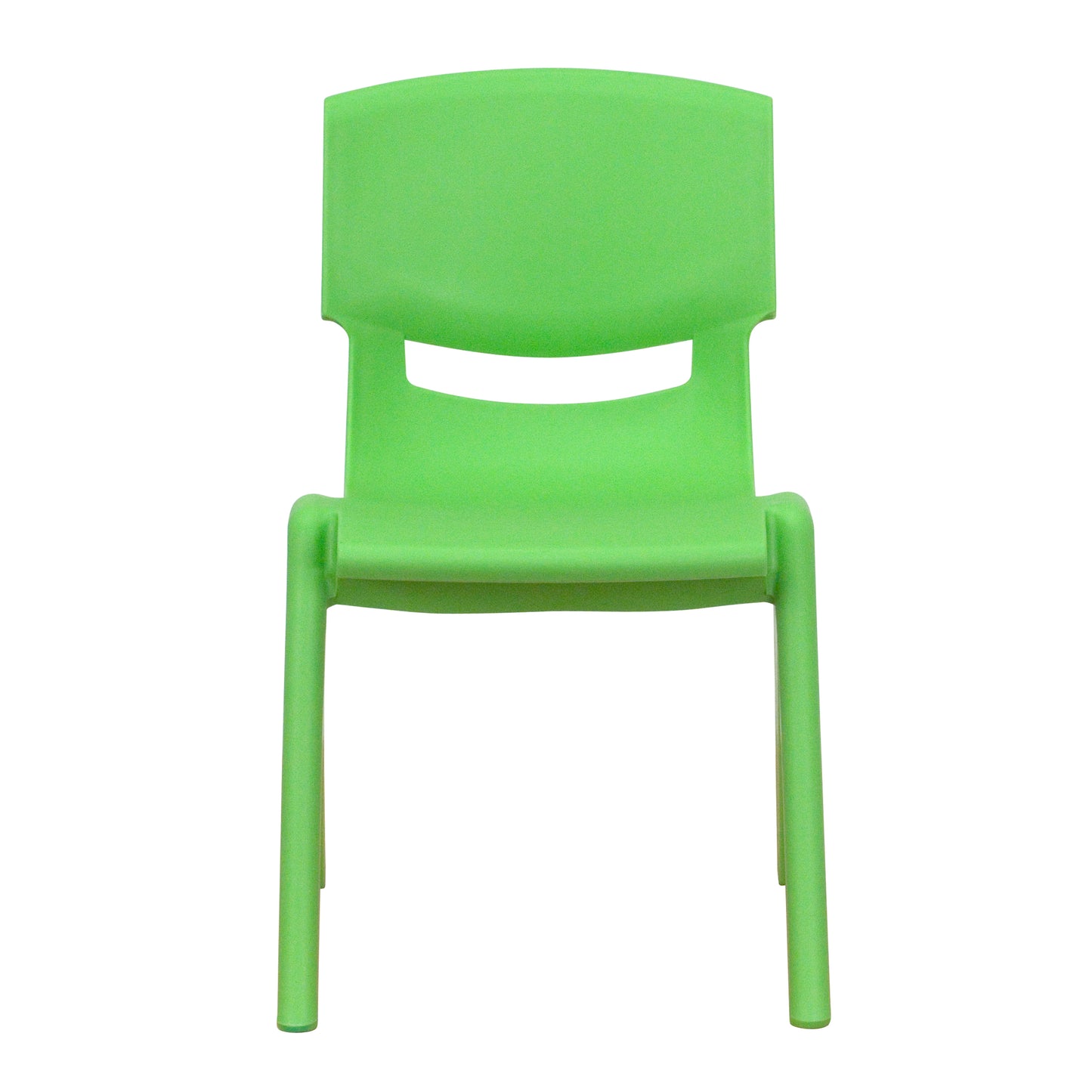 Whitney 4 Pack Green Plastic Stackable School Chair with 12'' Seat Height Green
