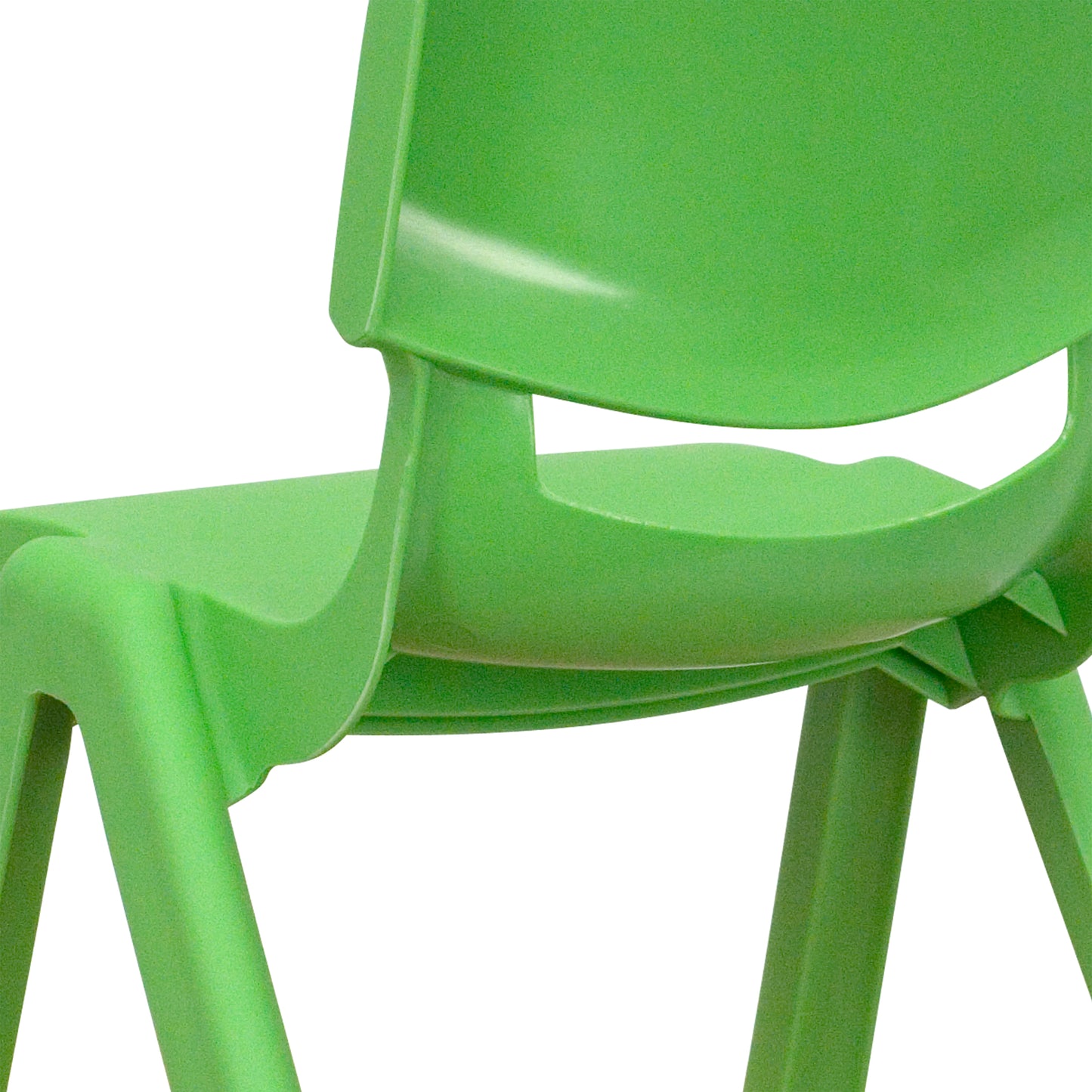 Whitney 4 Pack Green Plastic Stackable School Chair with 12'' Seat Height Green