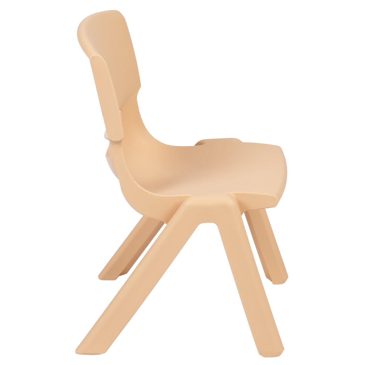 Whitney 4 Pack Natural Plastic Stackable School Chair with 12'' Seat Height Natural