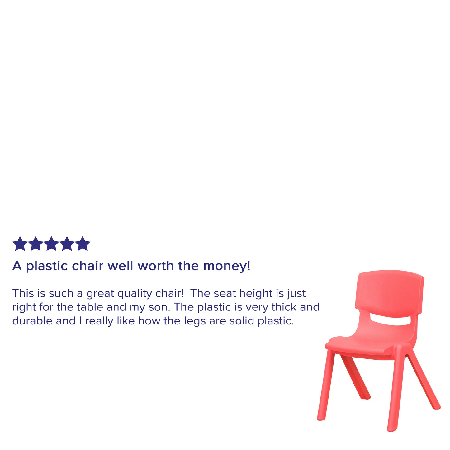 Whitney 4 Pack Red Plastic Stackable School Chair with 12'' Seat Height Red