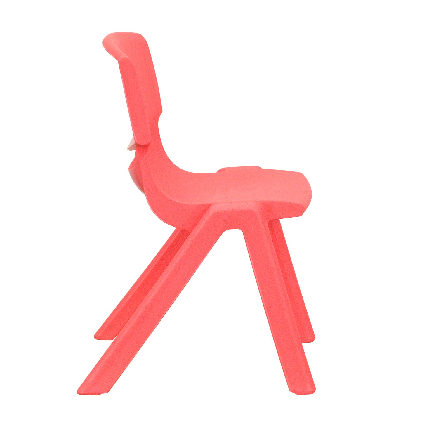 Whitney 4 Pack Red Plastic Stackable School Chair with 12'' Seat Height Red