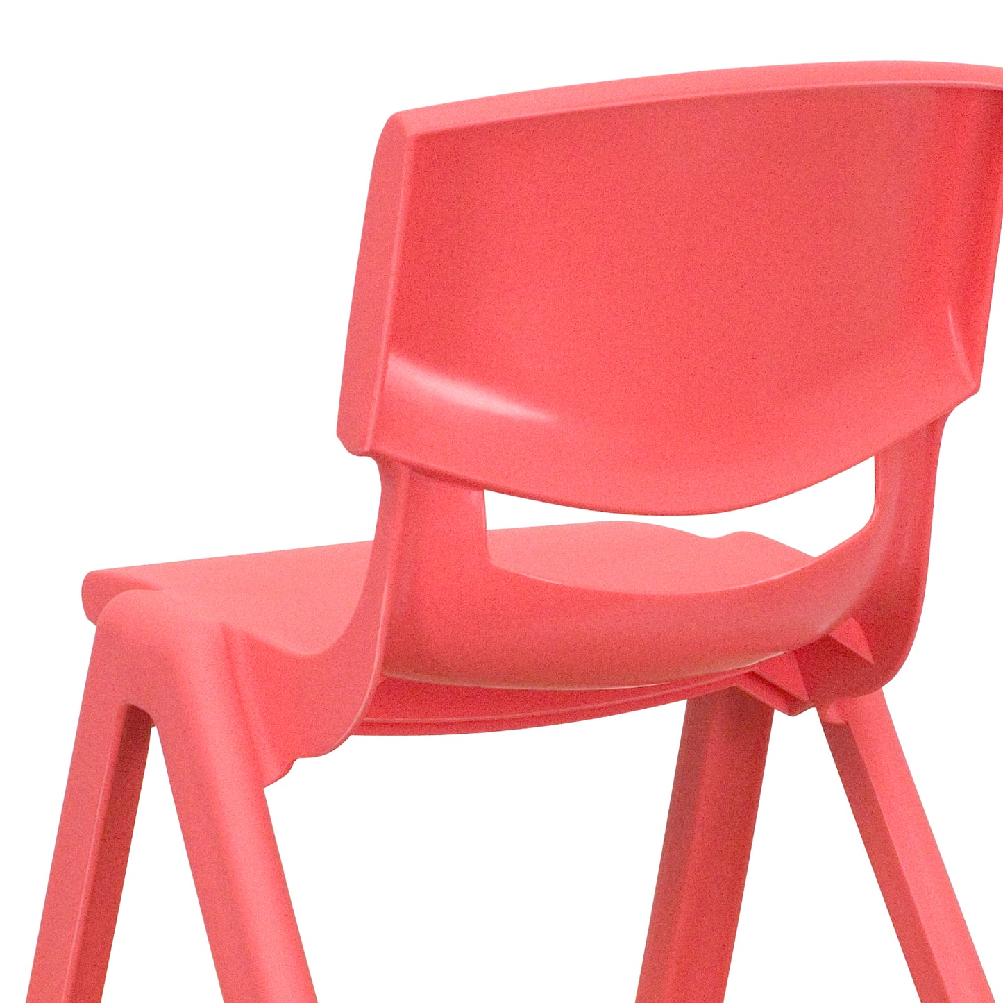 Whitney 4 Pack Red Plastic Stackable School Chair with 12'' Seat Height Red