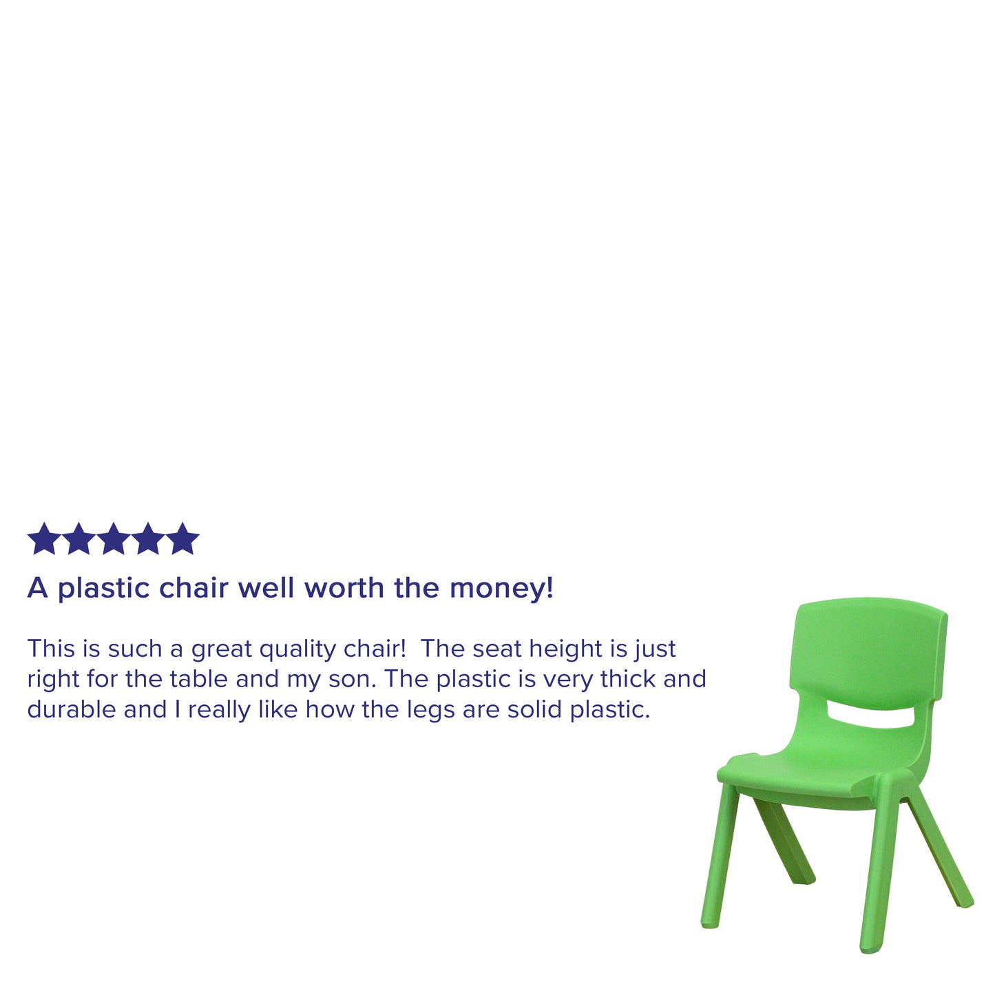 Whitney 4 Pack Green Plastic Stackable School Chair with 10.5'' Seat Height Green