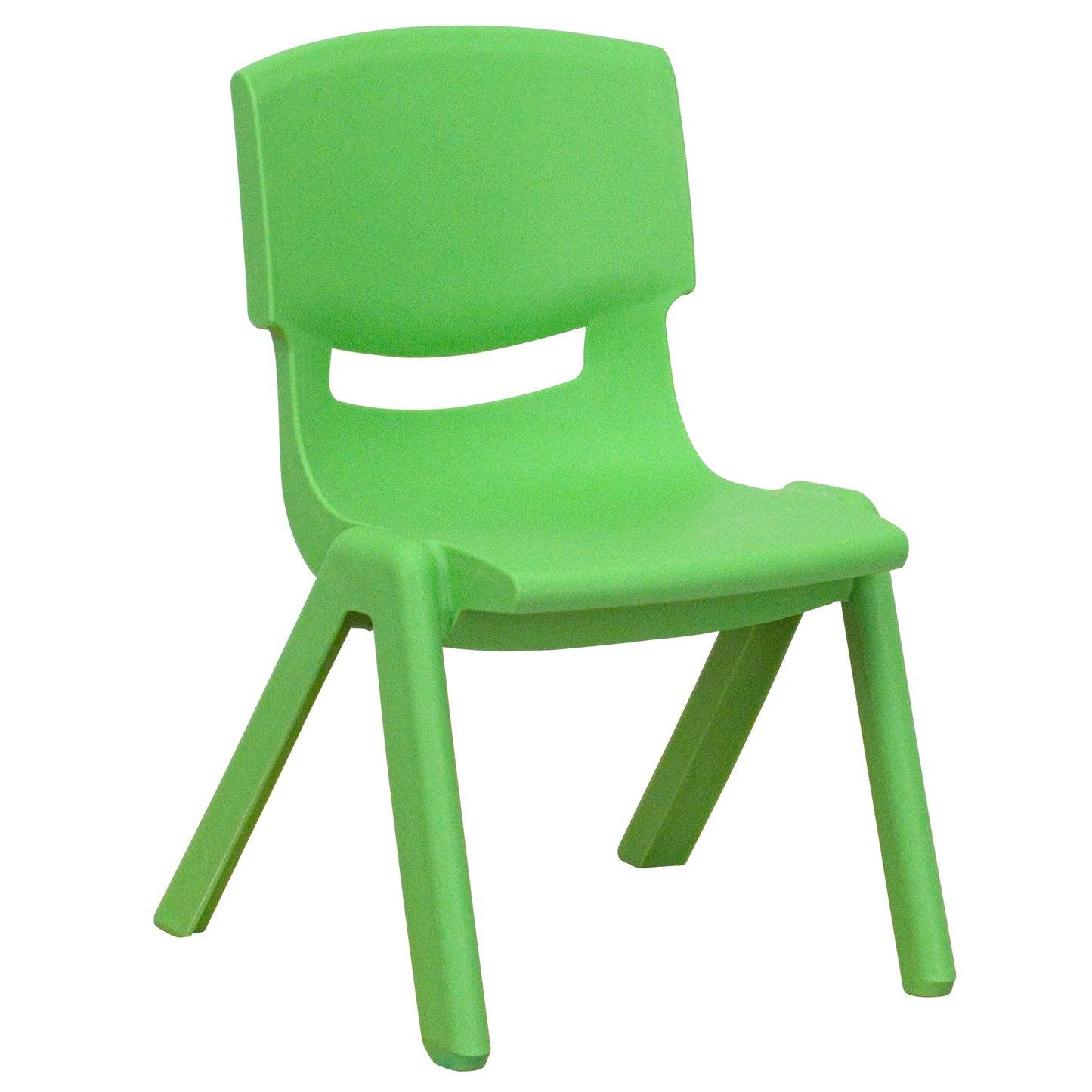 Whitney 4 Pack Green Plastic Stackable School Chair with 10.5'' Seat Height Green