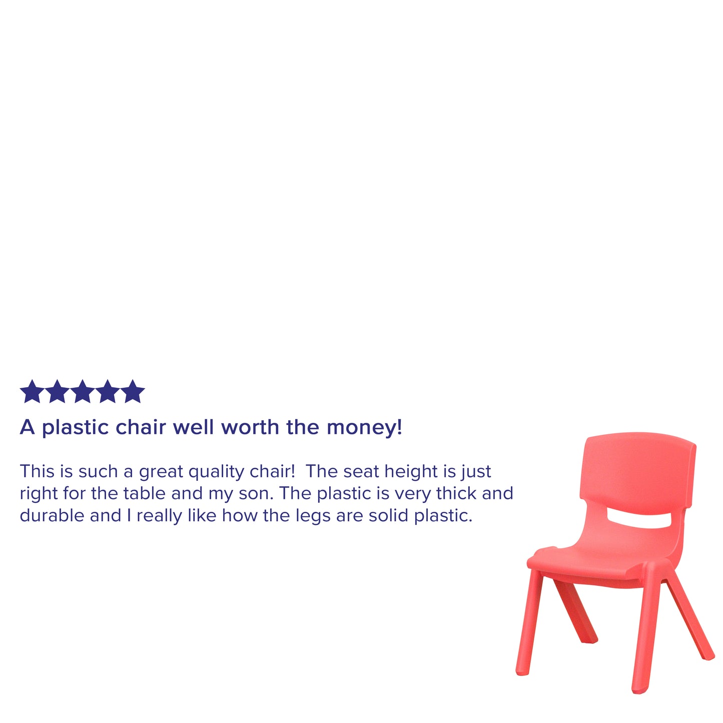 Whitney 4 Pack Red Plastic Stackable School Chair with 10.5'' Seat Height Red