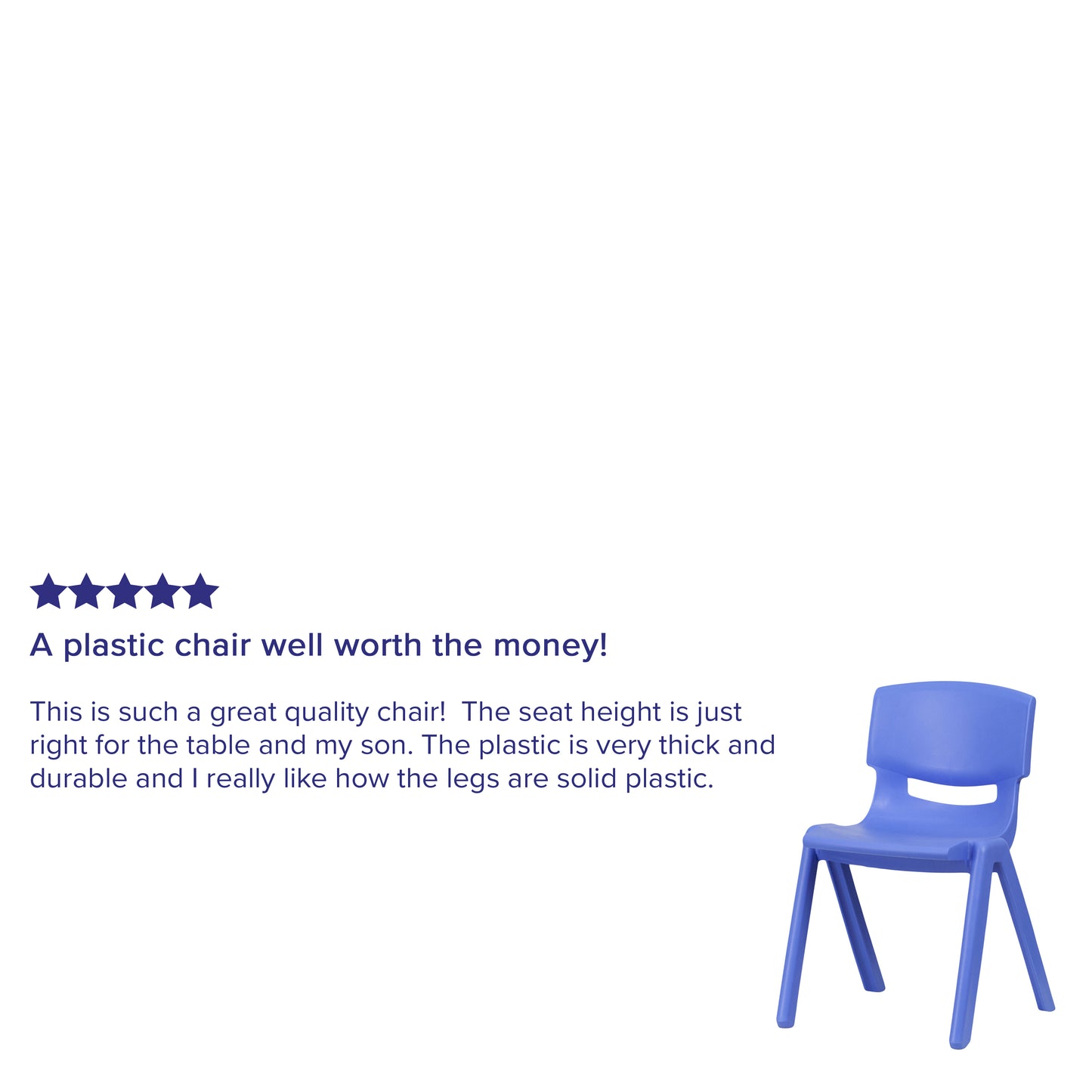 Whitney 4 Pack Blue Plastic Stackable School Chair with 13.25'' Seat Height Blue