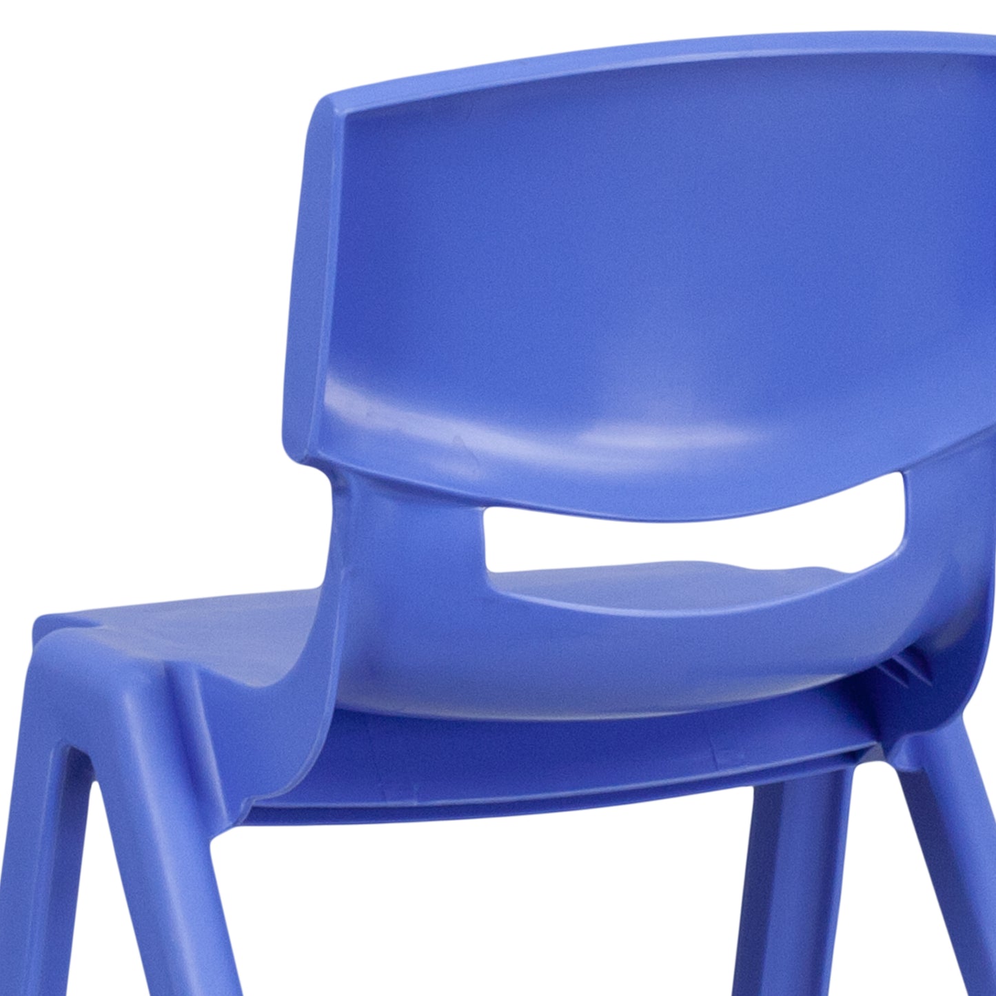 Whitney 4 Pack Blue Plastic Stackable School Chair with 13.25'' Seat Height Blue