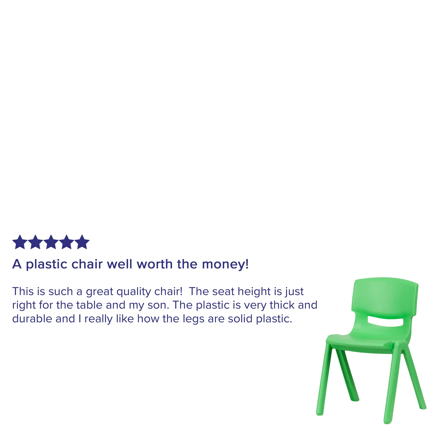 Whitney 4 Pack Green Plastic Stackable School Chair with 13.25'' Seat Height Green