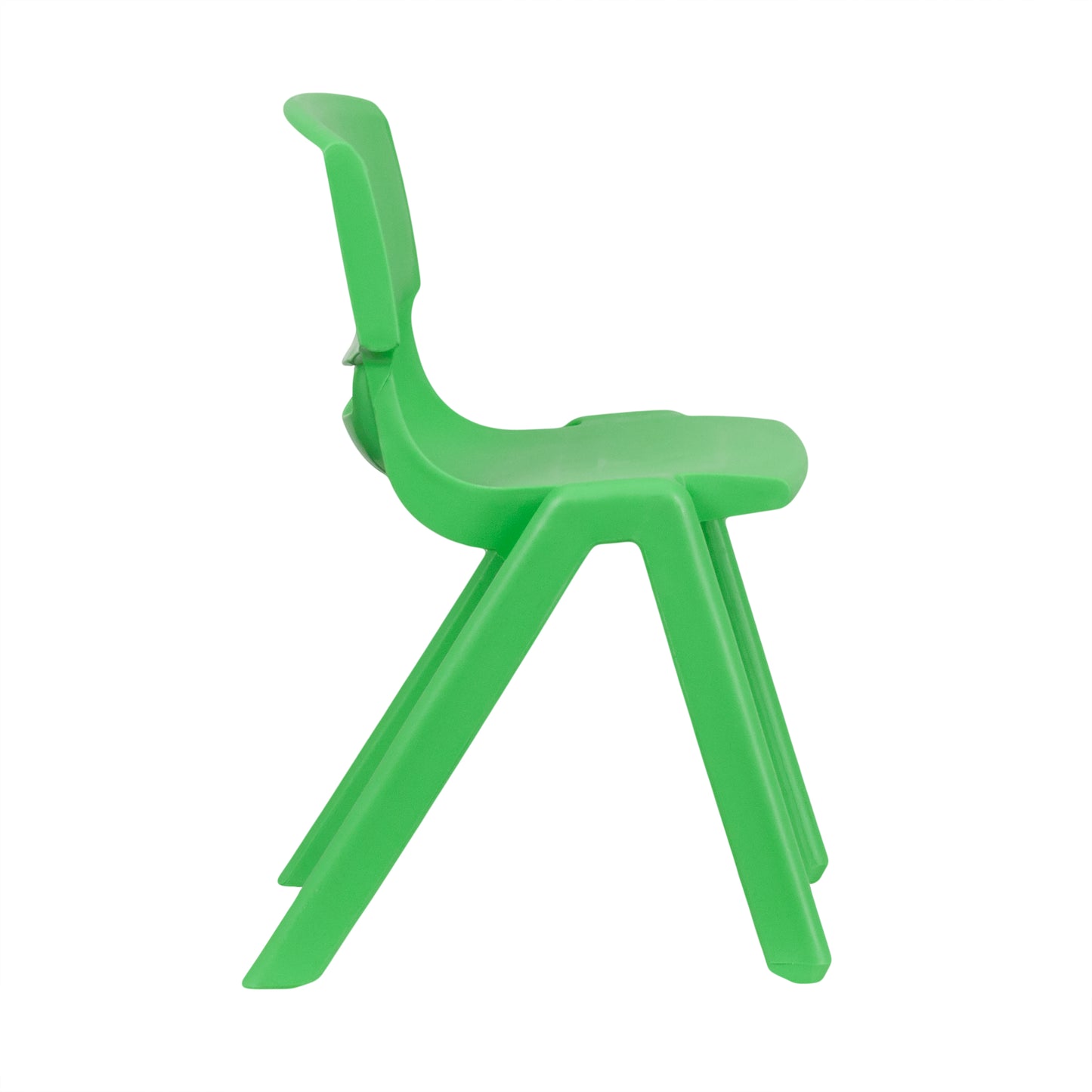 Whitney 4 Pack Green Plastic Stackable School Chair with 13.25'' Seat Height Green