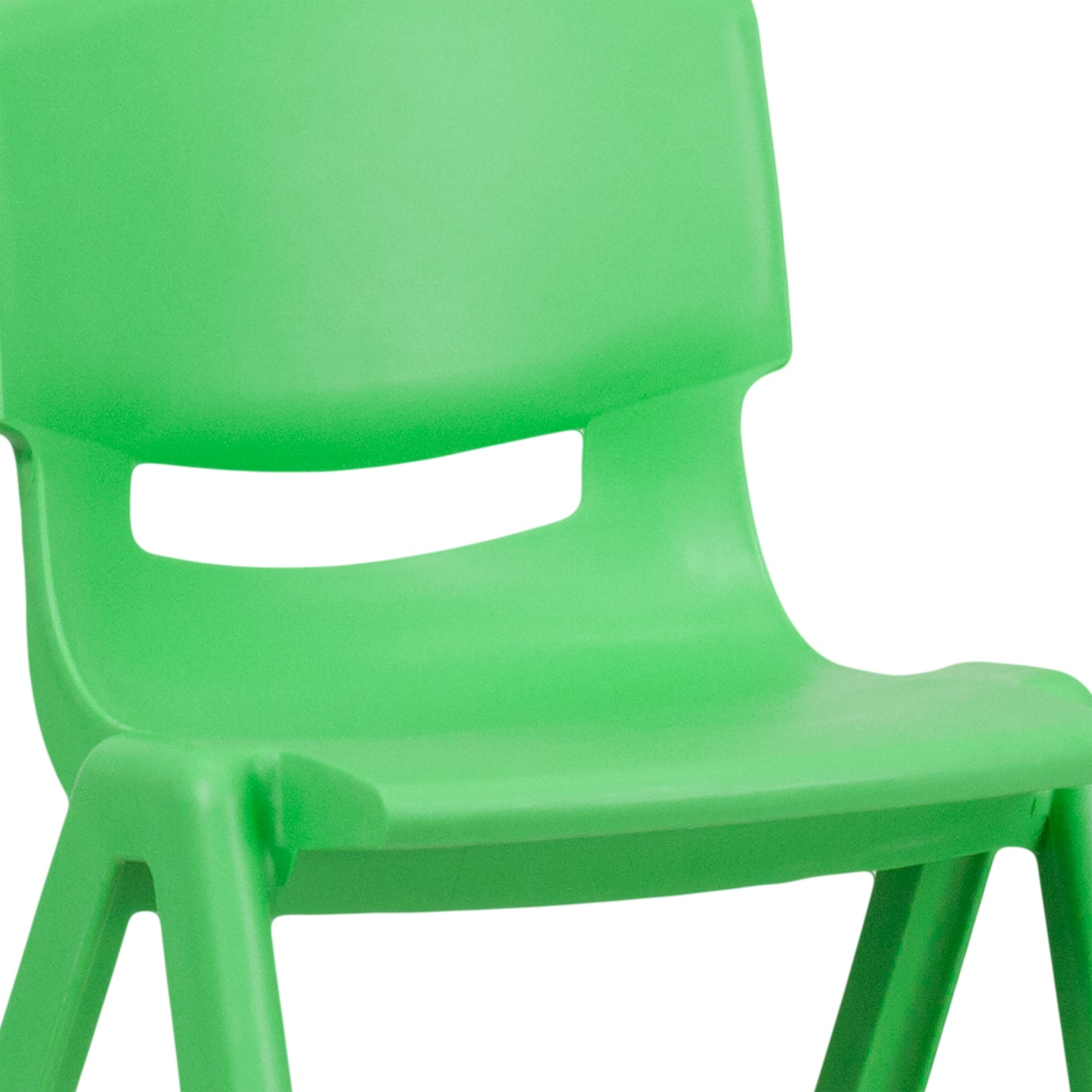 Whitney 4 Pack Green Plastic Stackable School Chair with 13.25'' Seat Height Green