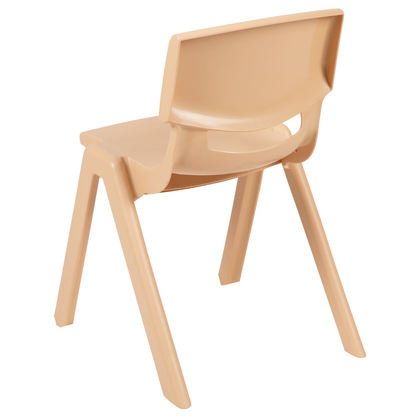 Whitney 4 Pack Natural Plastic Stackable School Chair with 13.25" Seat Height Natural