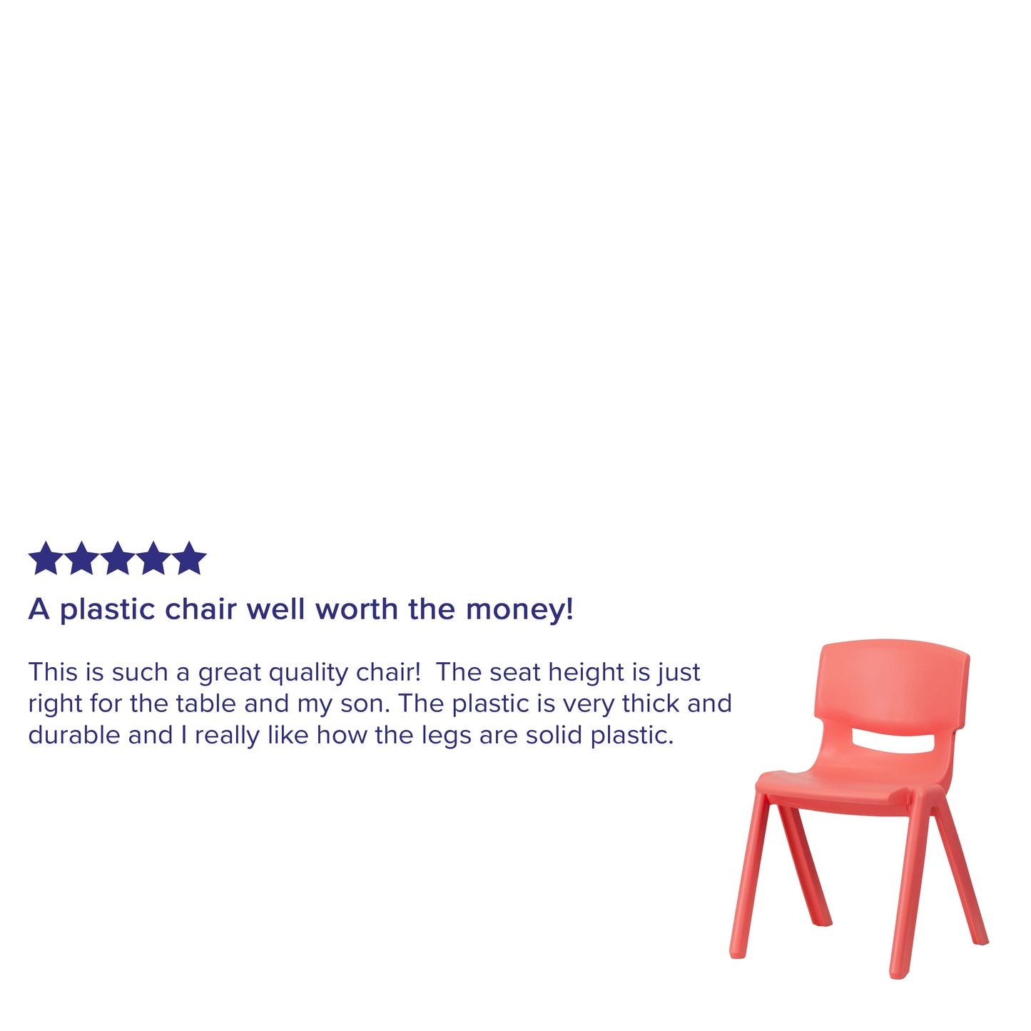 Whitney 4 Pack Red Plastic Stackable School Chair with 13.25'' Seat Height Red