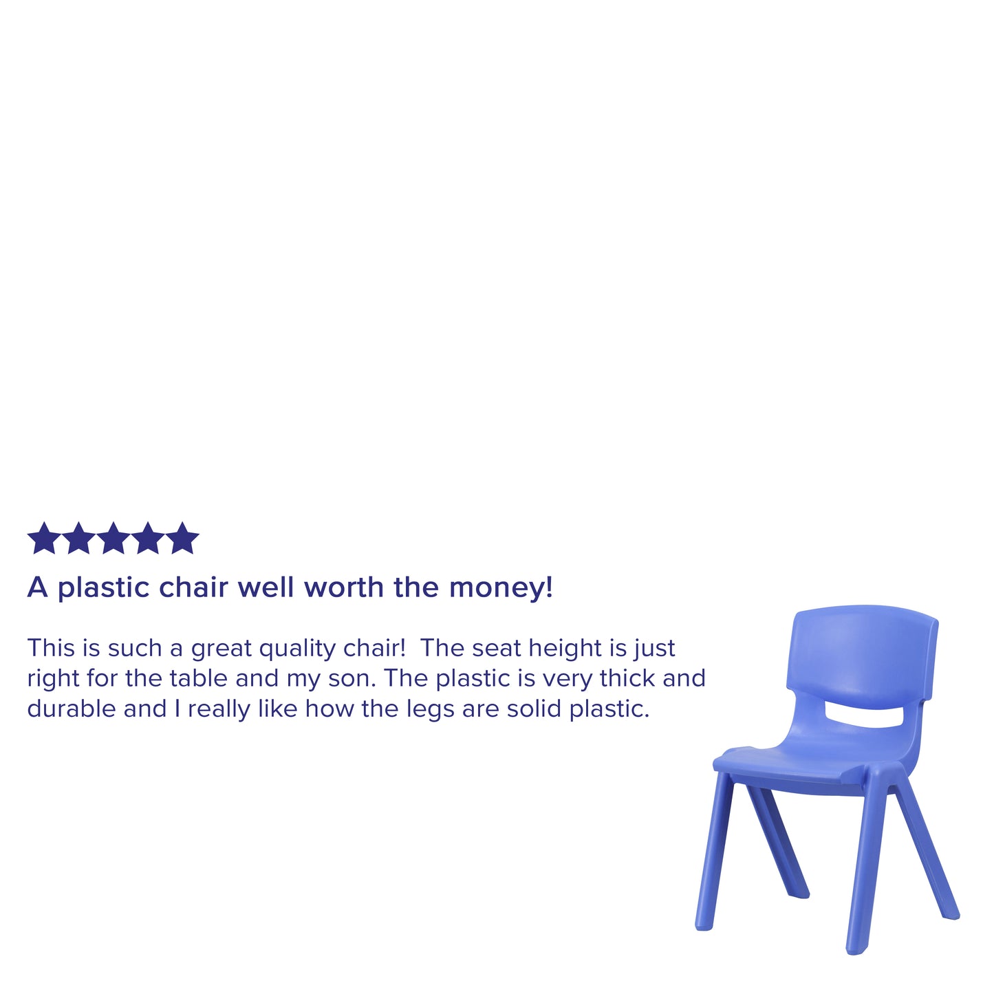 Whitney 4 Pack Blue Plastic Stackable School Chair with 15.5'' Seat Height Blue