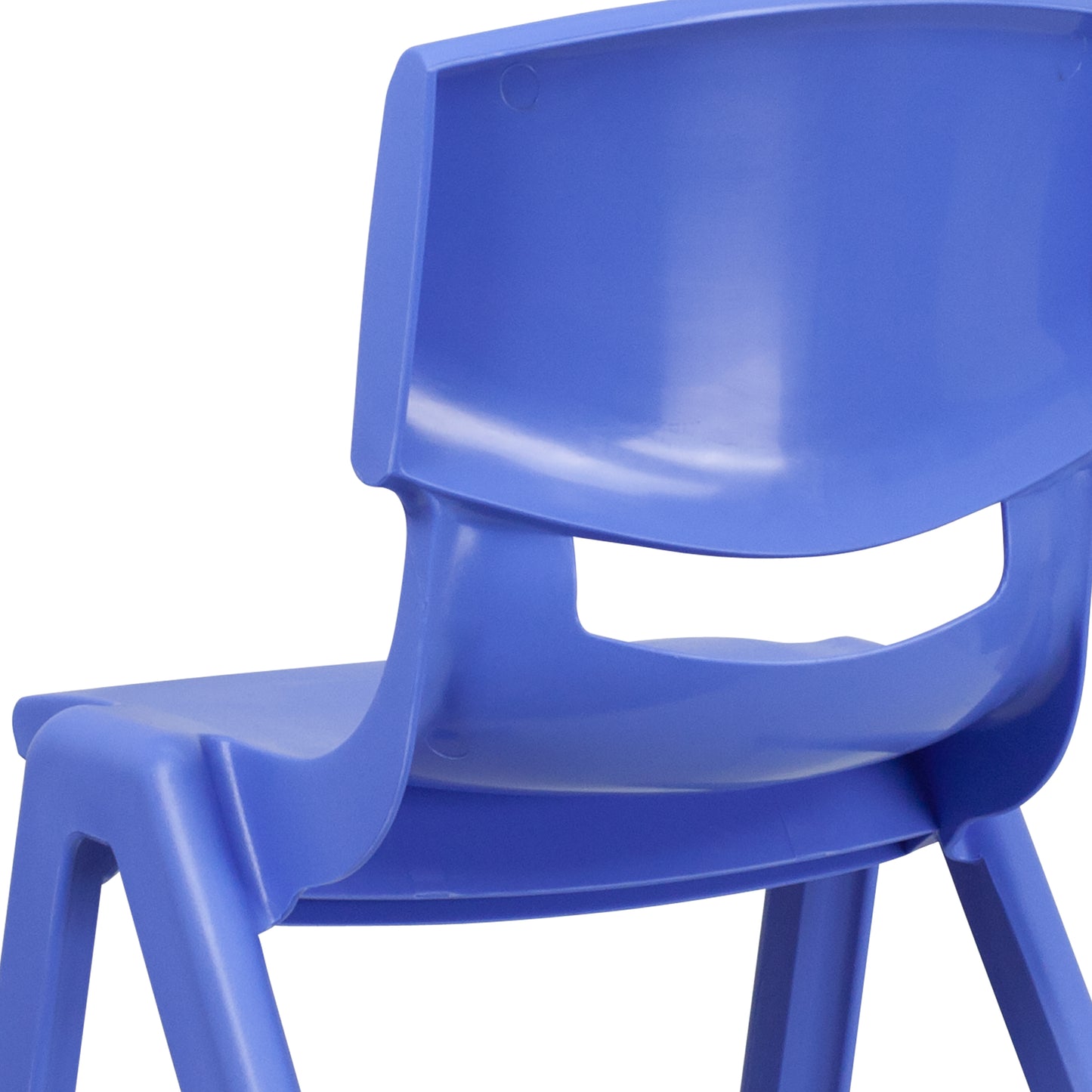 Whitney 4 Pack Blue Plastic Stackable School Chair with 15.5'' Seat Height Blue