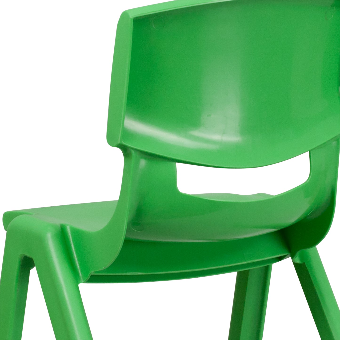 Whitney 4 Pack Green Plastic Stackable School Chair with 15.5'' Seat Height Green
