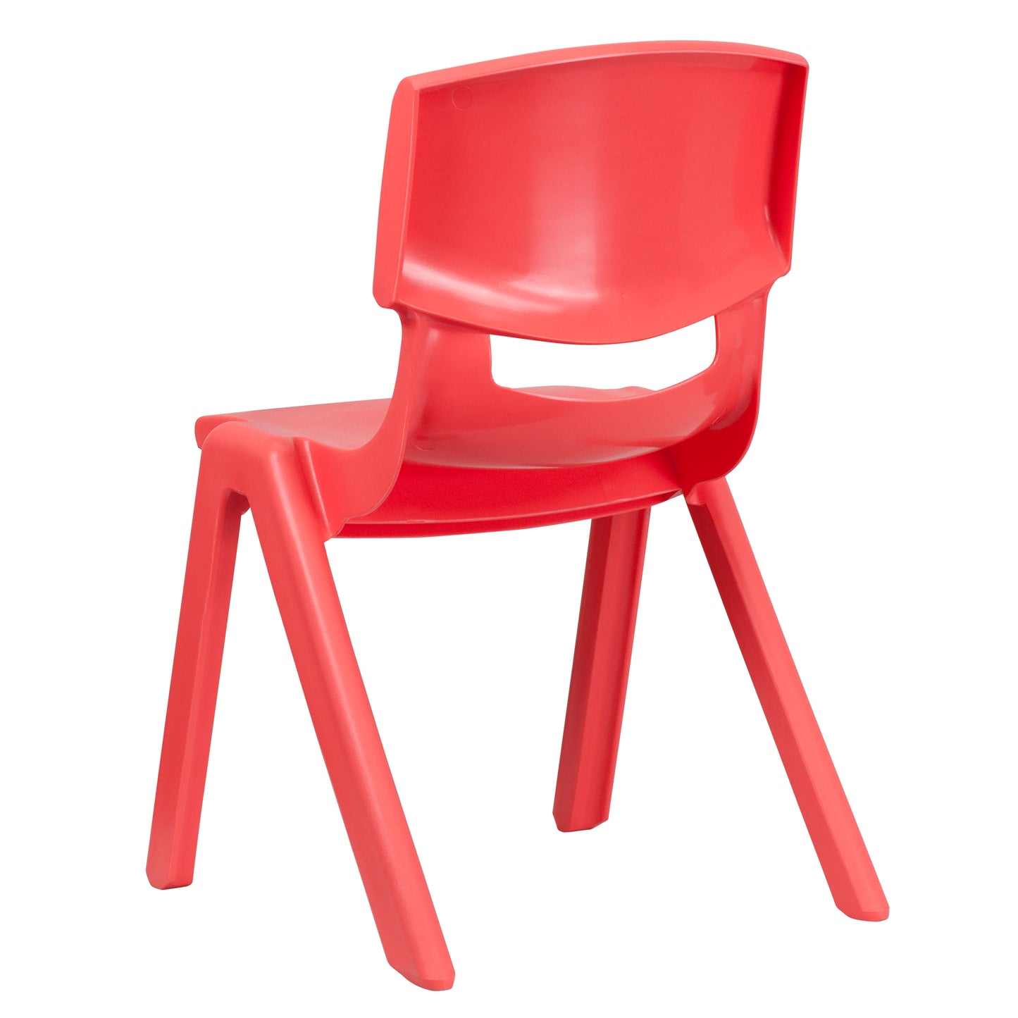 Whitney 4 Pack Red Plastic Stackable School Chair with 15.5'' Seat Height Red