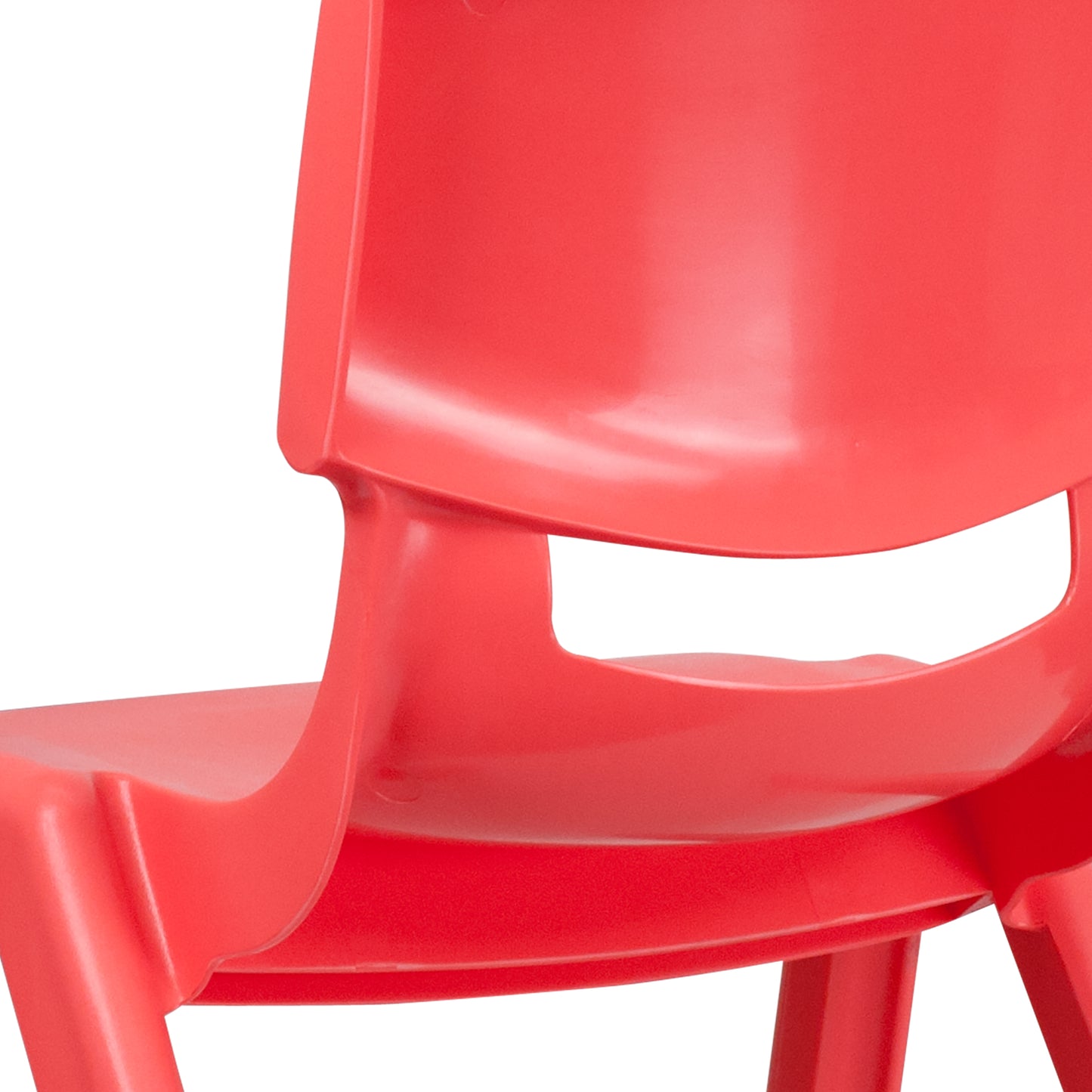 Whitney 4 Pack Red Plastic Stackable School Chair with 15.5'' Seat Height Red