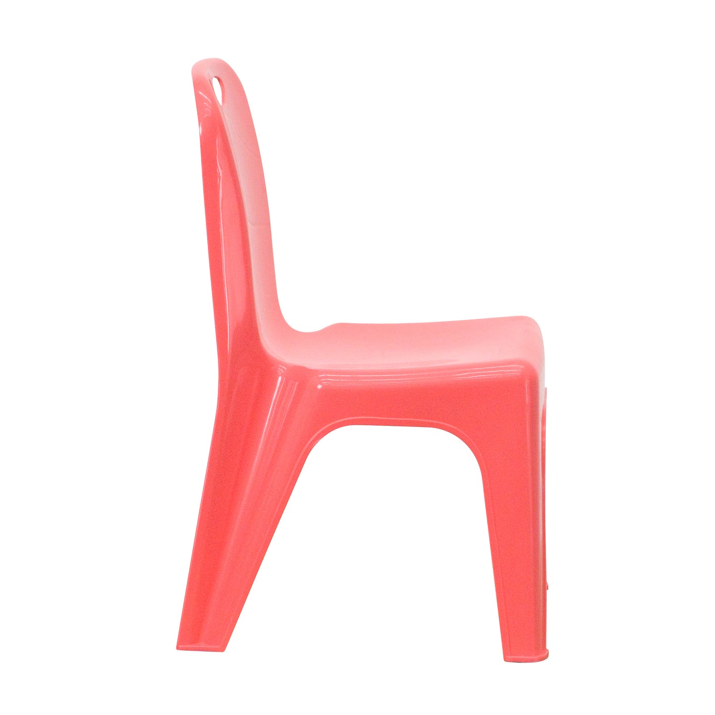 Whitney 4 Pack Red Plastic Stackable School Chair with Carrying Handle and 11'' Seat Height Red