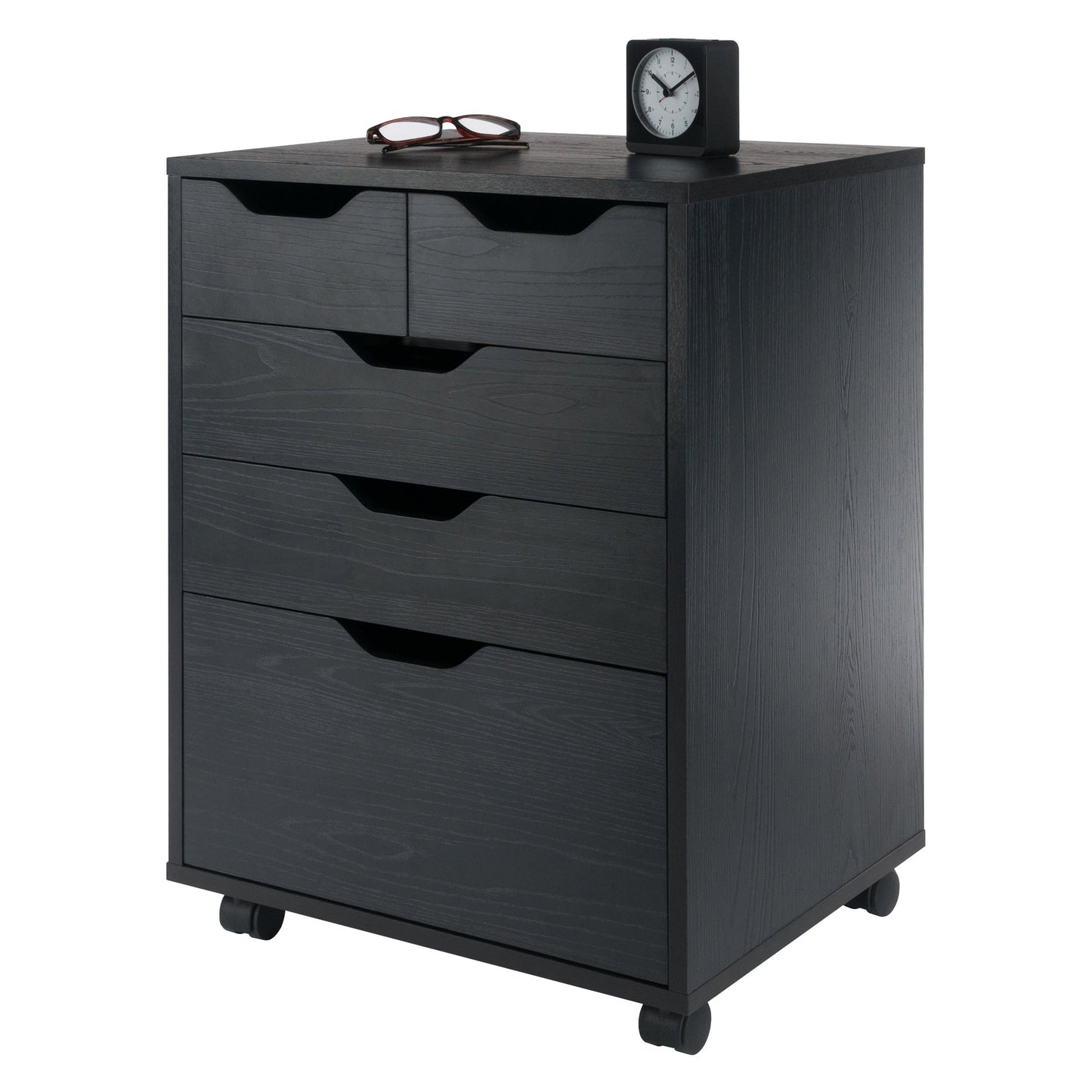 Halifax Bins & Drawers Storage Mobile Cabinet, Black