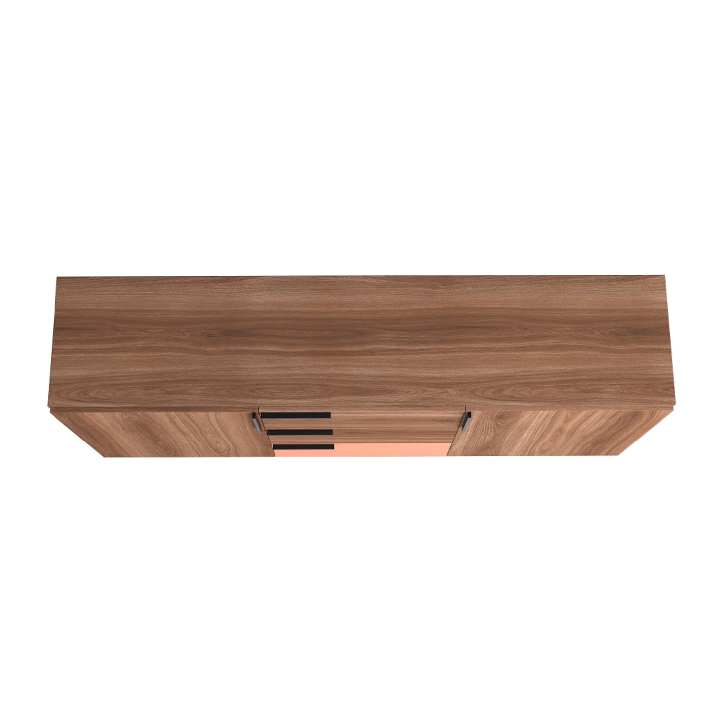 Manhattan Comfort Beekman 62.99 Sideboard with 4 Shelves in Brown and Pink 403AMC229