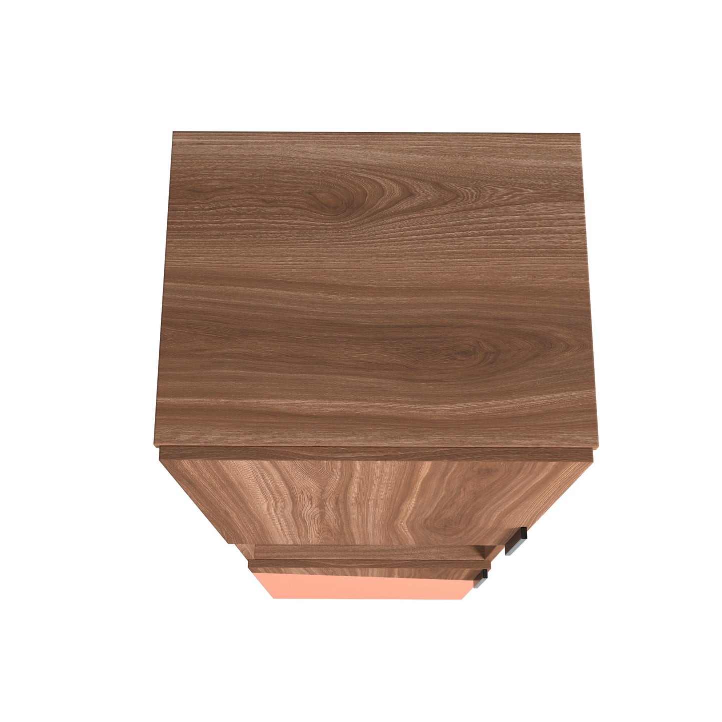 Manhattan Comfort Beekman 17.51 Narrow Bookcase Cabinet with 5 Shelves in Brown and Pink 404AMC229