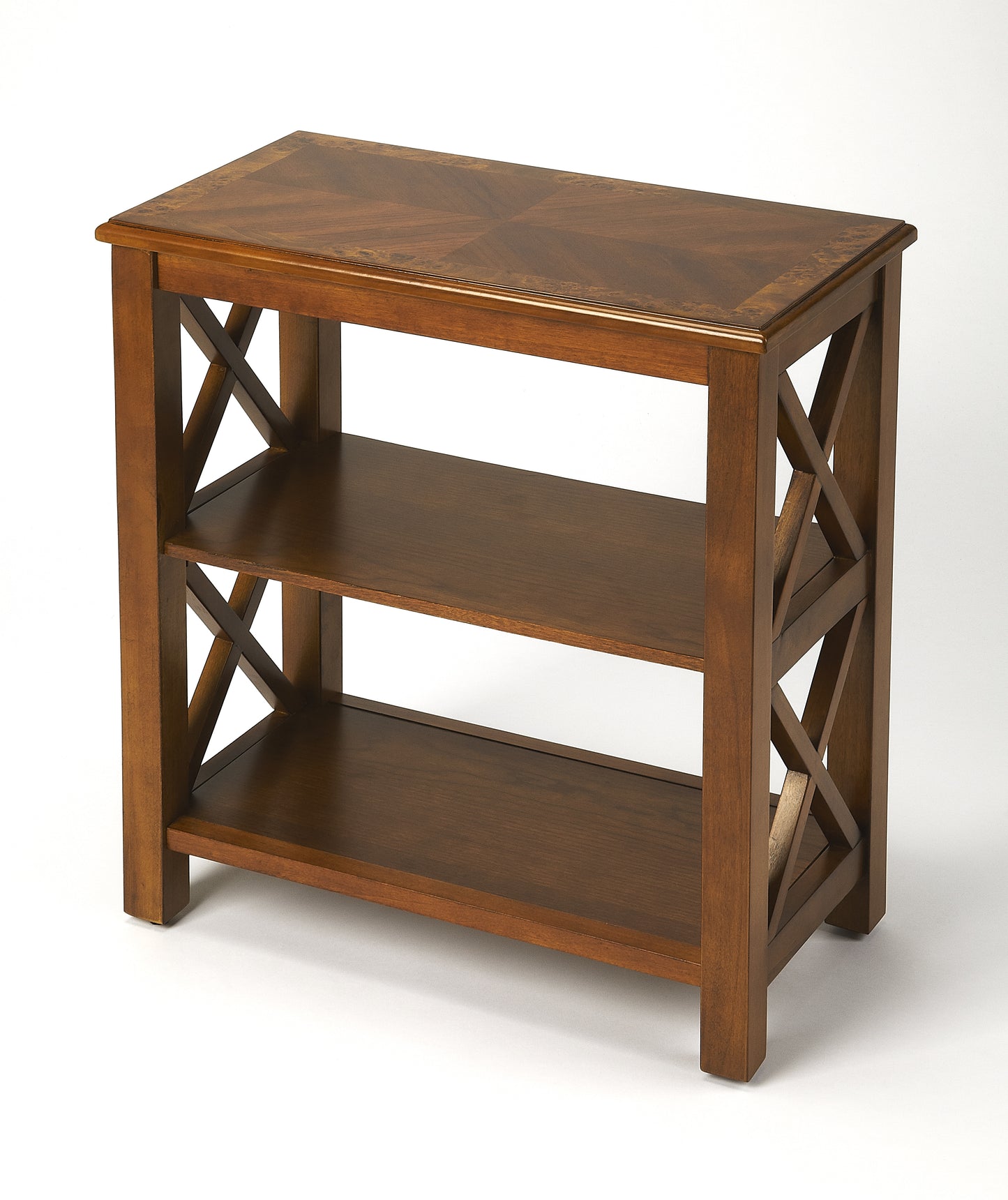 Butler Specialty Company Vance 22 in. W x 25 in. H Rectangular Wood 2 Shelf Accemt Bookcase, Medium Brown