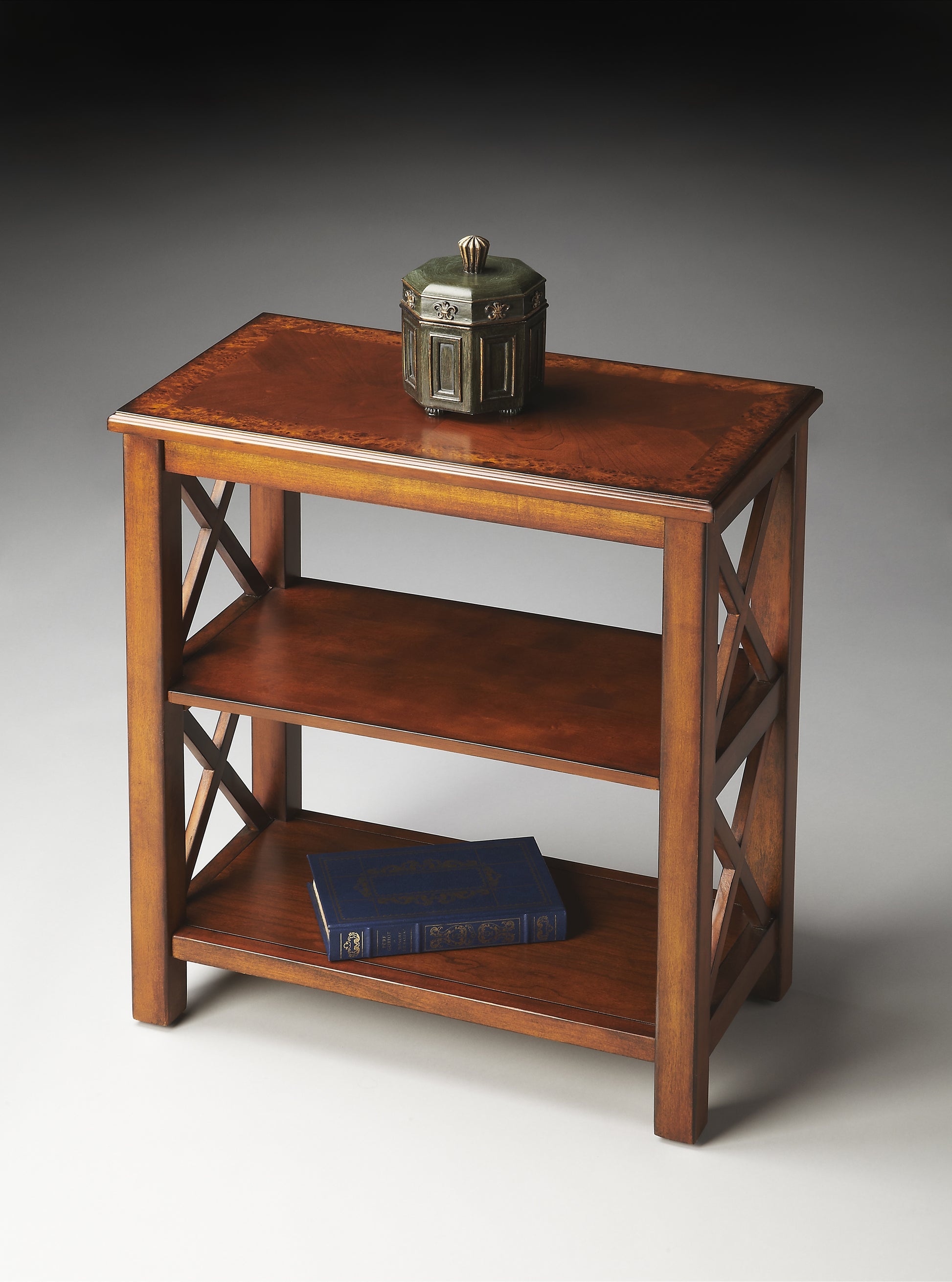 Butler Specialty Company Vance 22 in. W x 25 in. H Rectangular Wood 2 Shelf Accemt Bookcase, Medium Brown