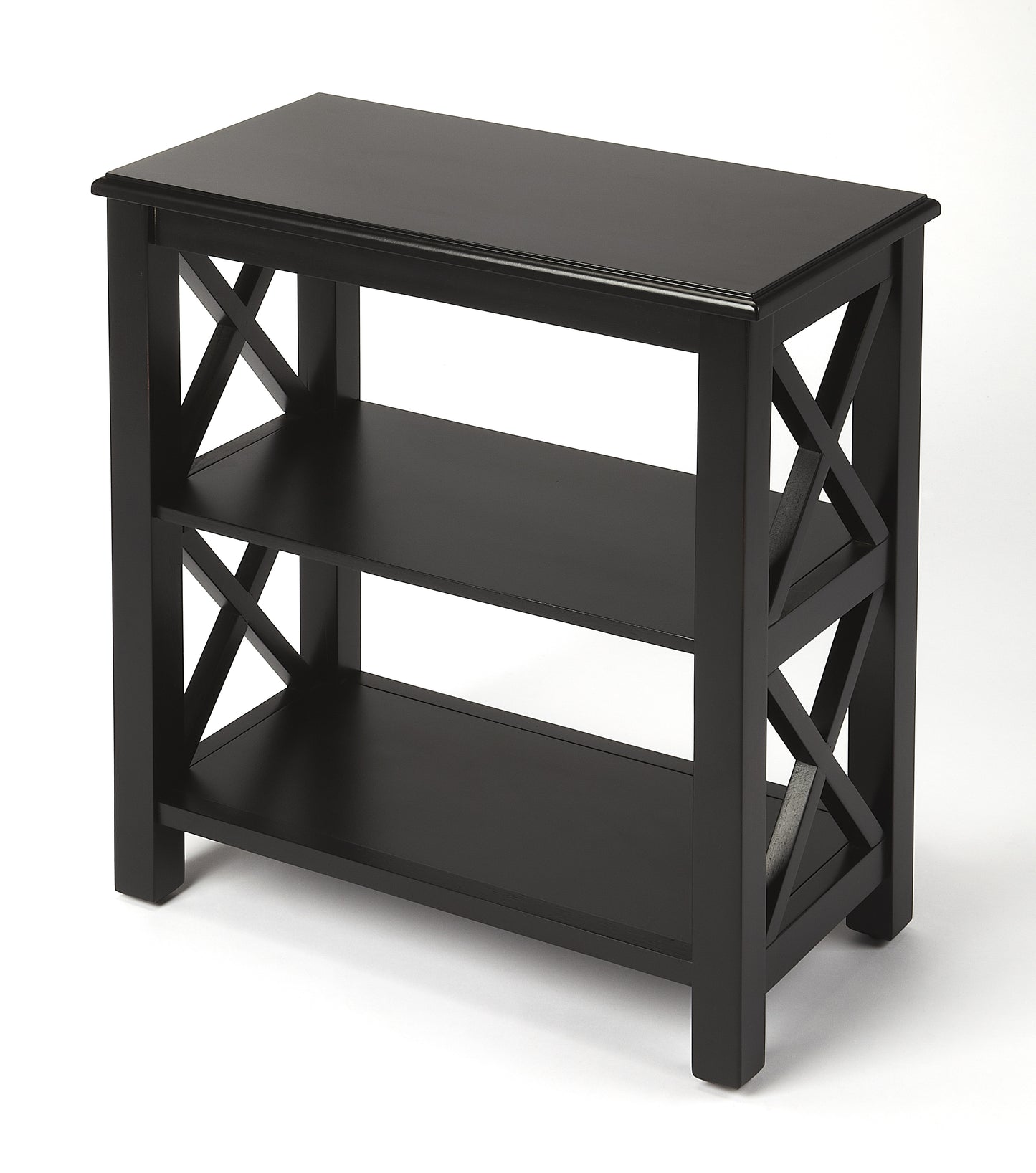 Butler Specialty Company Vance 22 in. W x 25 in. H Rectangular Wood 2 Shelf Accemt Bookcase, Black