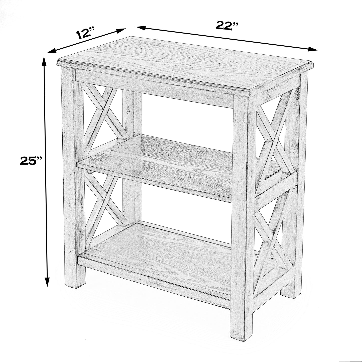 Butler Specialty Company Vance 22 in. W x 25 in. H Rectangular Wood 2 Shelf Accemt Bookcase, White