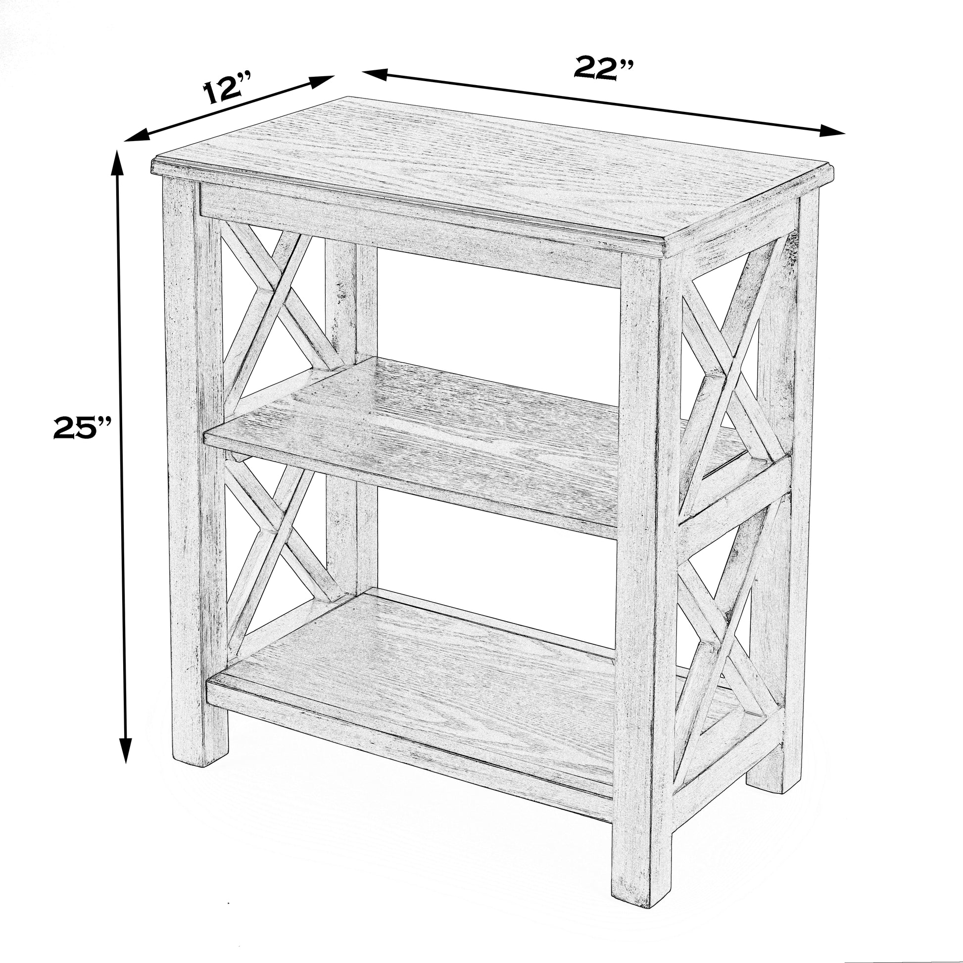 Butler Specialty Company Vance 22 in. W x 25 in. H Rectangular Wood 2 Shelf Accemt Bookcase, White